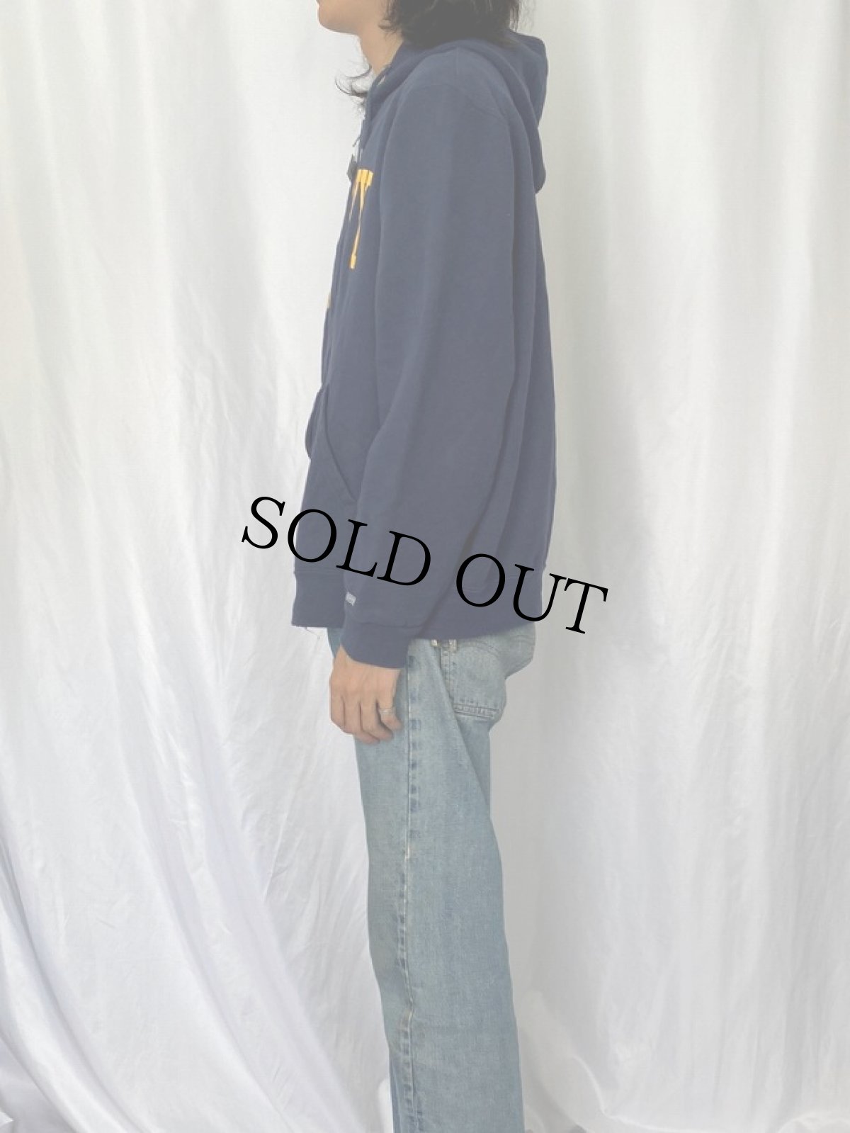 画像3: 90's SOFEE "NAVY" スウェットジップパーカー XL (3)