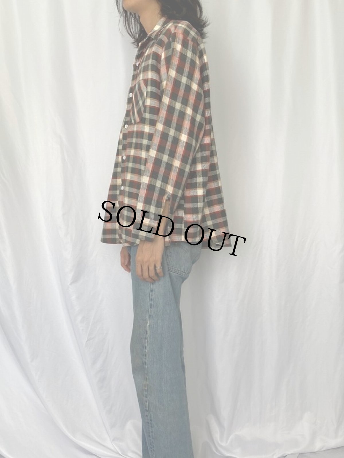 画像3: 70's JCPenney BIGMAC チェック柄 ヘビーネルシャツ XL (3)