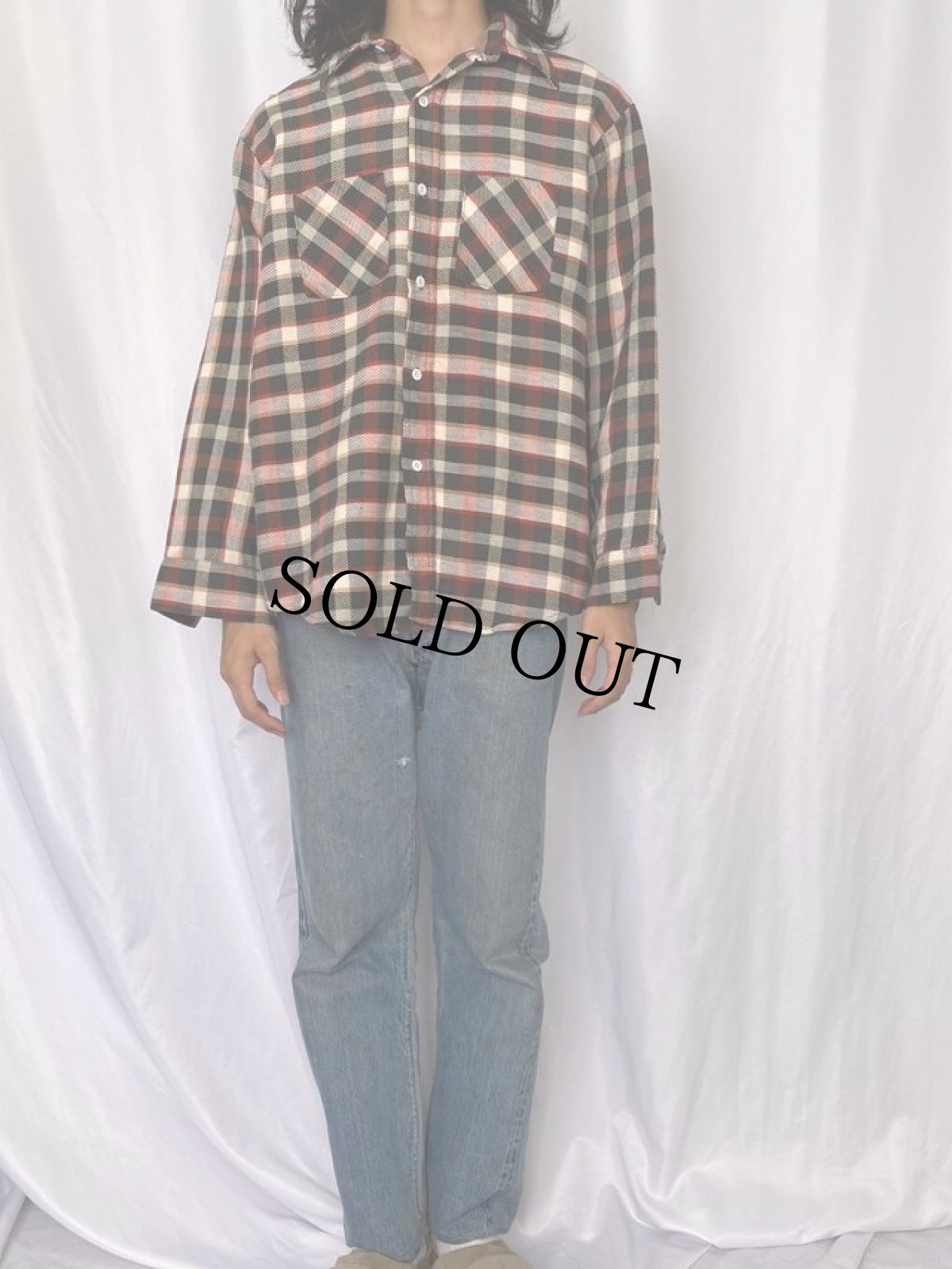 画像2: 70's JCPenney BIGMAC チェック柄 ヘビーネルシャツ XL (2)