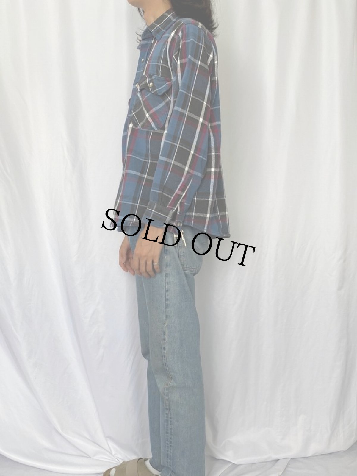 画像3: 90's FIVE BROTHER USA製 チェック柄 ヘビーネルシャツ L (3)