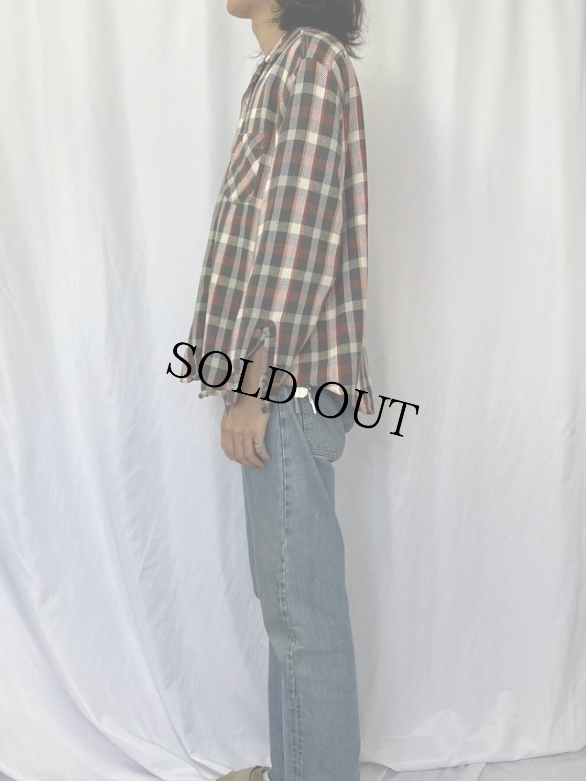 画像3: 70's JCPenney BIGMAC チェック柄 ヘビーネルシャツ XL (3)