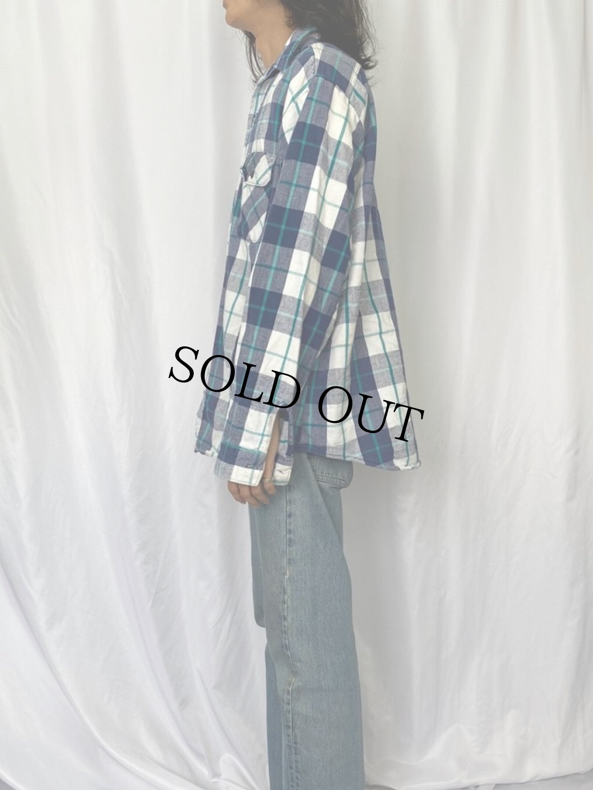 画像3: 70〜80's FIVE BROTHER USA製 チェック柄 ヘビーネルシャツ XL (3)