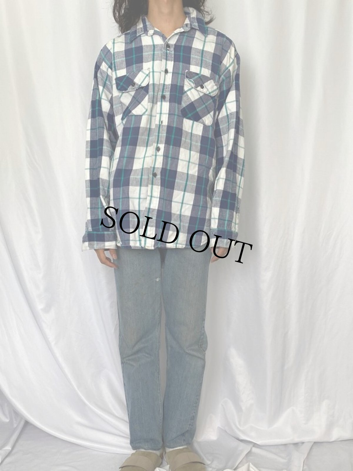 画像2: 70〜80's FIVE BROTHER USA製 チェック柄 ヘビーネルシャツ XL (2)