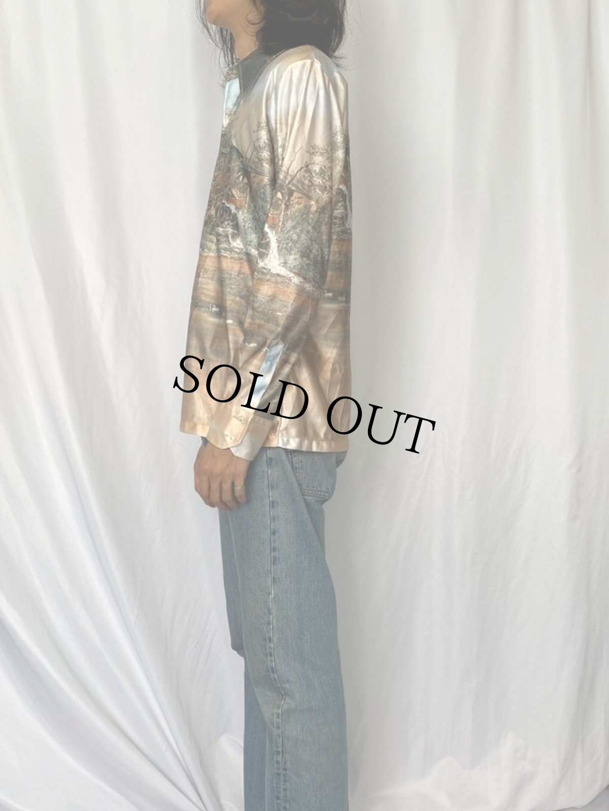 画像4: 70's KENNINGTON "隠れミッキー" 総柄 オープンカラーシャツ L (4)