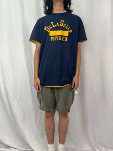 画像3: 80's Champion USA製 トリコタグ "DELASALLE" ダブルフェイス カレッジTシャツ XXL (3)