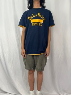 画像3: 80's Champion USA製 トリコタグ "DELASALLE" ダブルフェイス カレッジTシャツ XXL (3)