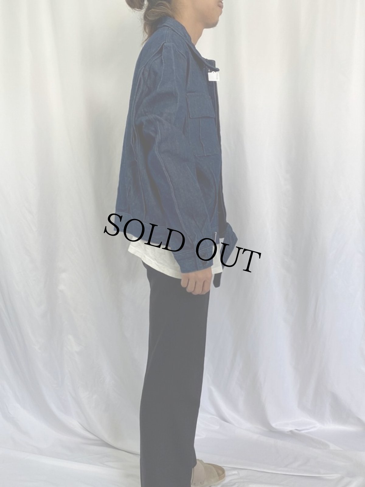 画像3: 60〜70's Italian Navy バットダイデニム バトルドレス アイクジャケット (3)