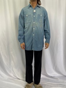 画像2: 〜50's Homesteader SANFORIZED マチ付き シャンブレーシャツ (2)