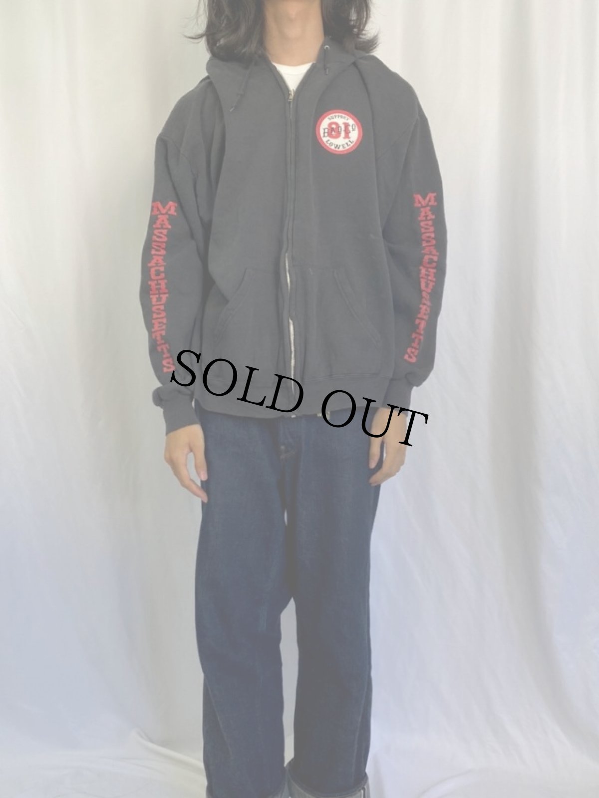 画像3: Lee "RED & WHITE" スウェットジップパーカー 2XL (3)