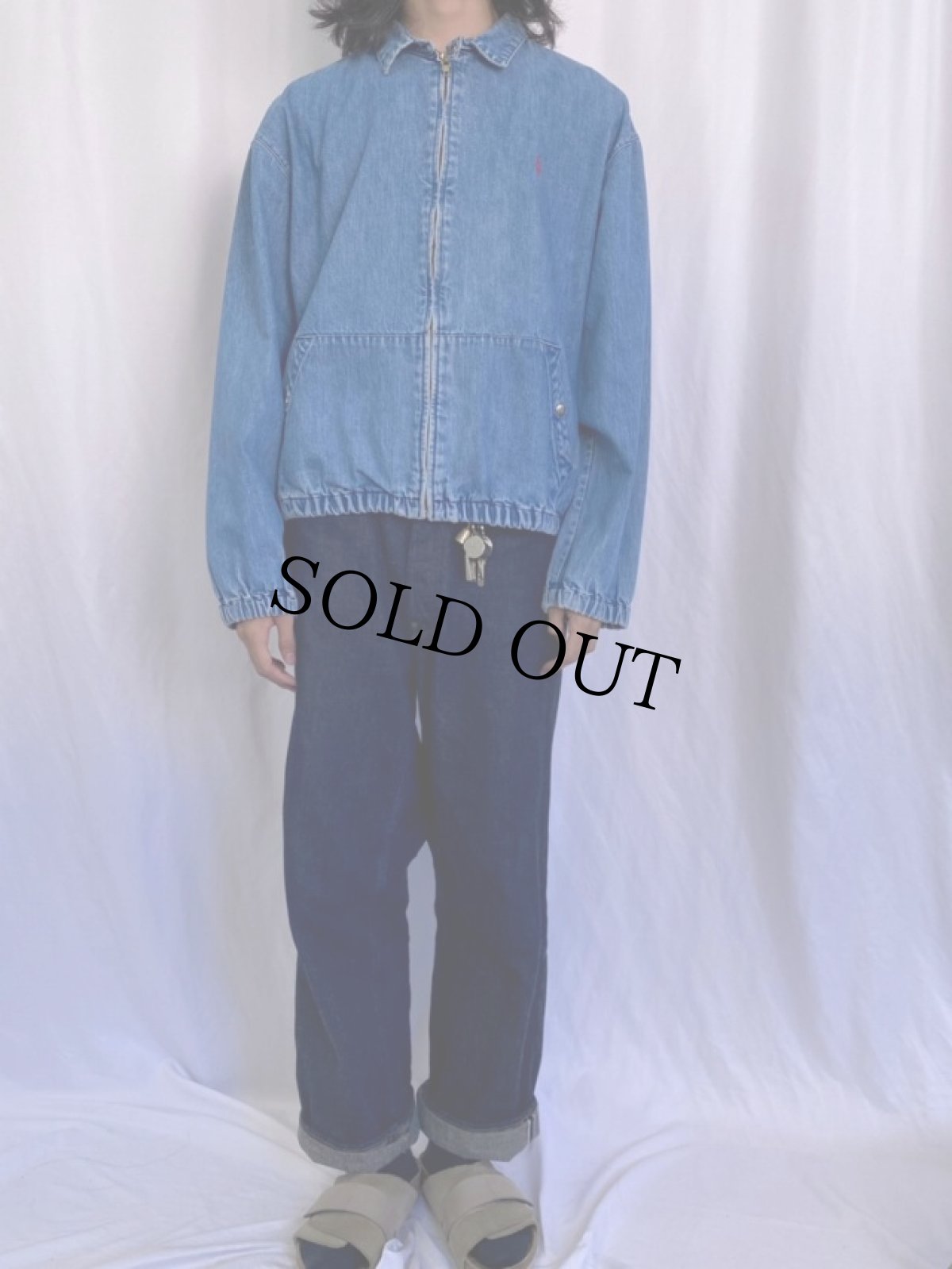画像2: 90's POLO Ralph Lauren デニムスウィングトップ L (2)