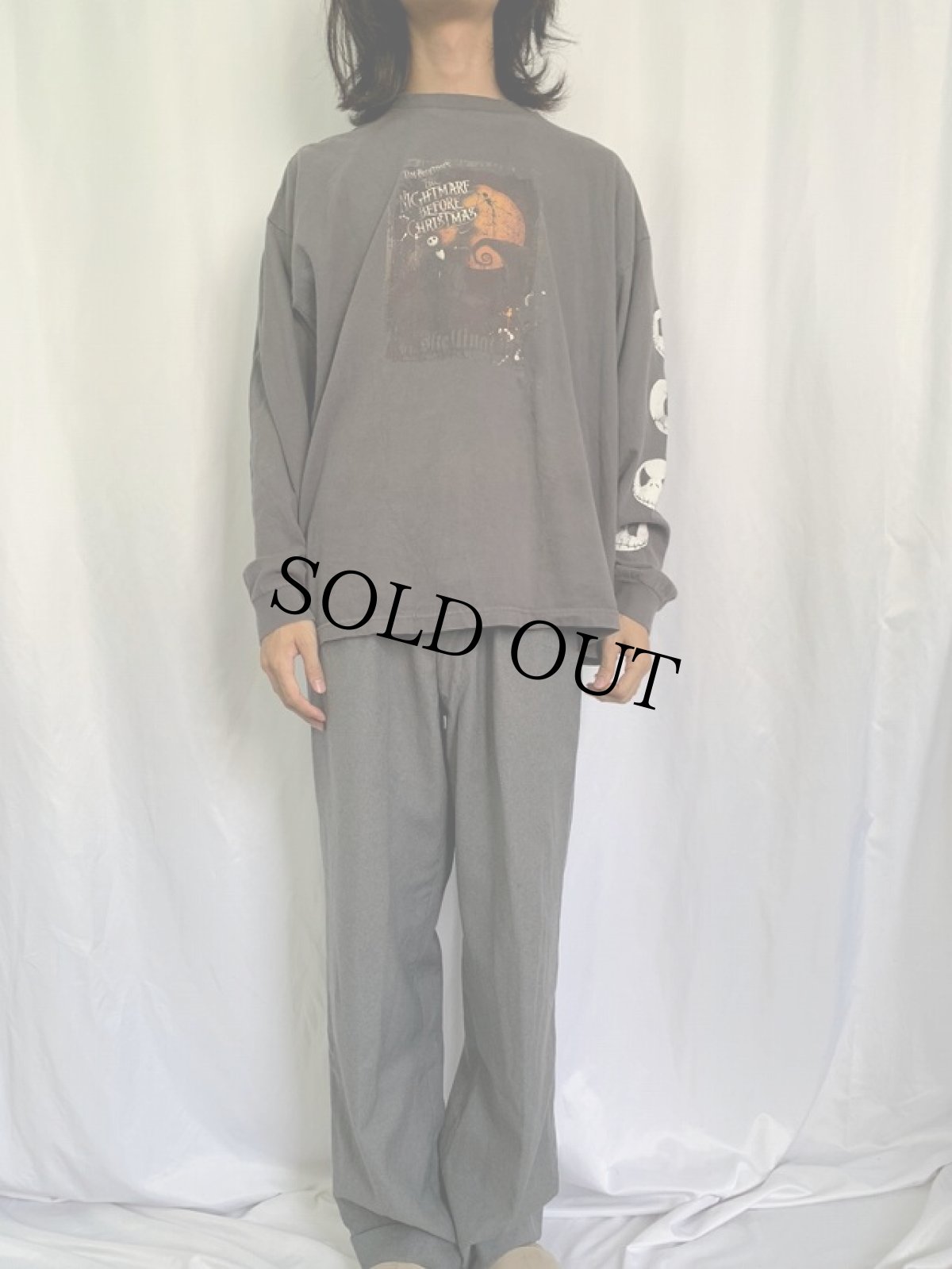 画像2: 90's "The Nightmare Before Christmas" キャラクターロンT L (2)