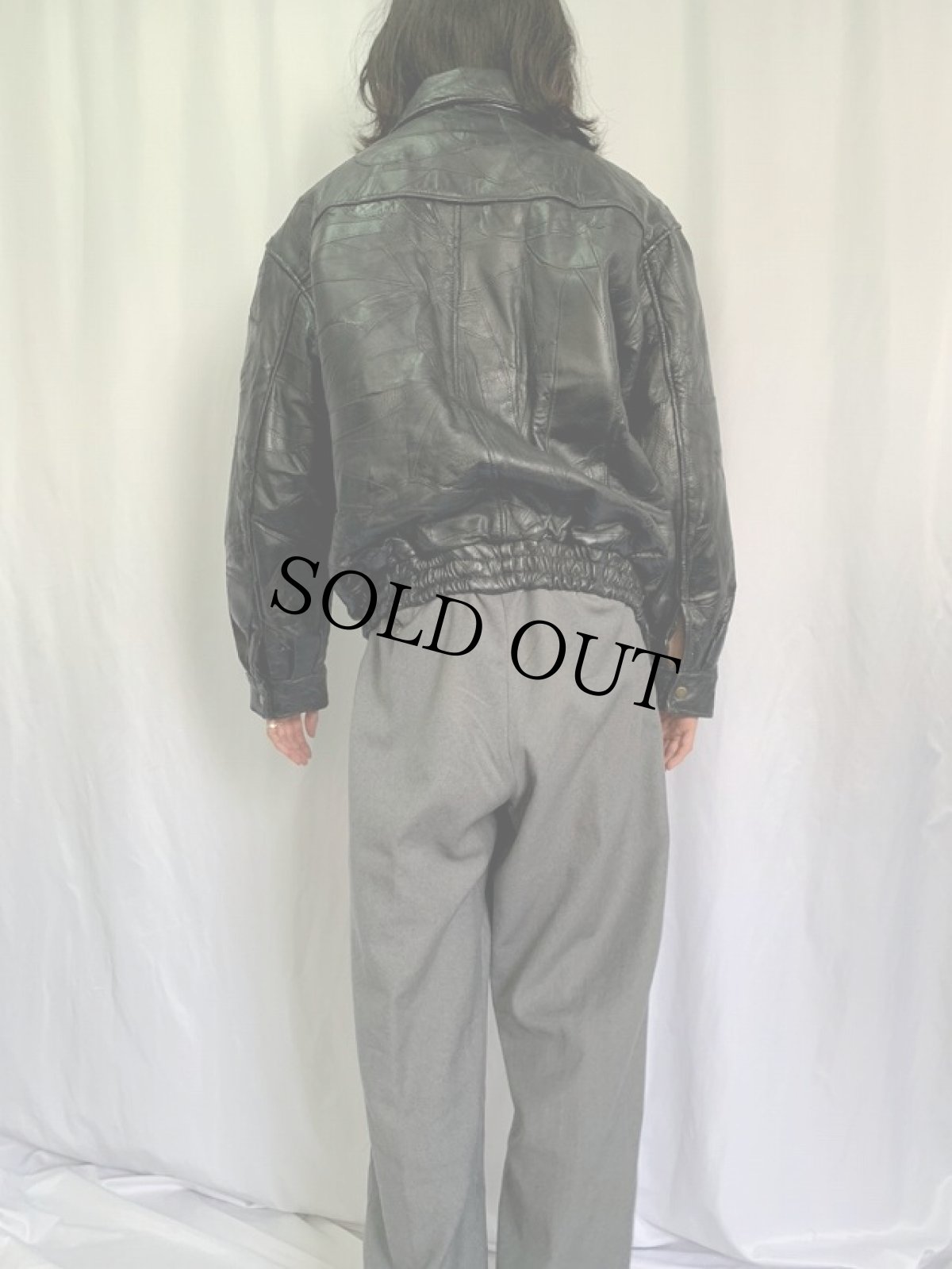 画像4: PACIFIC FLYER パッチワーク レザージャケット L (4)