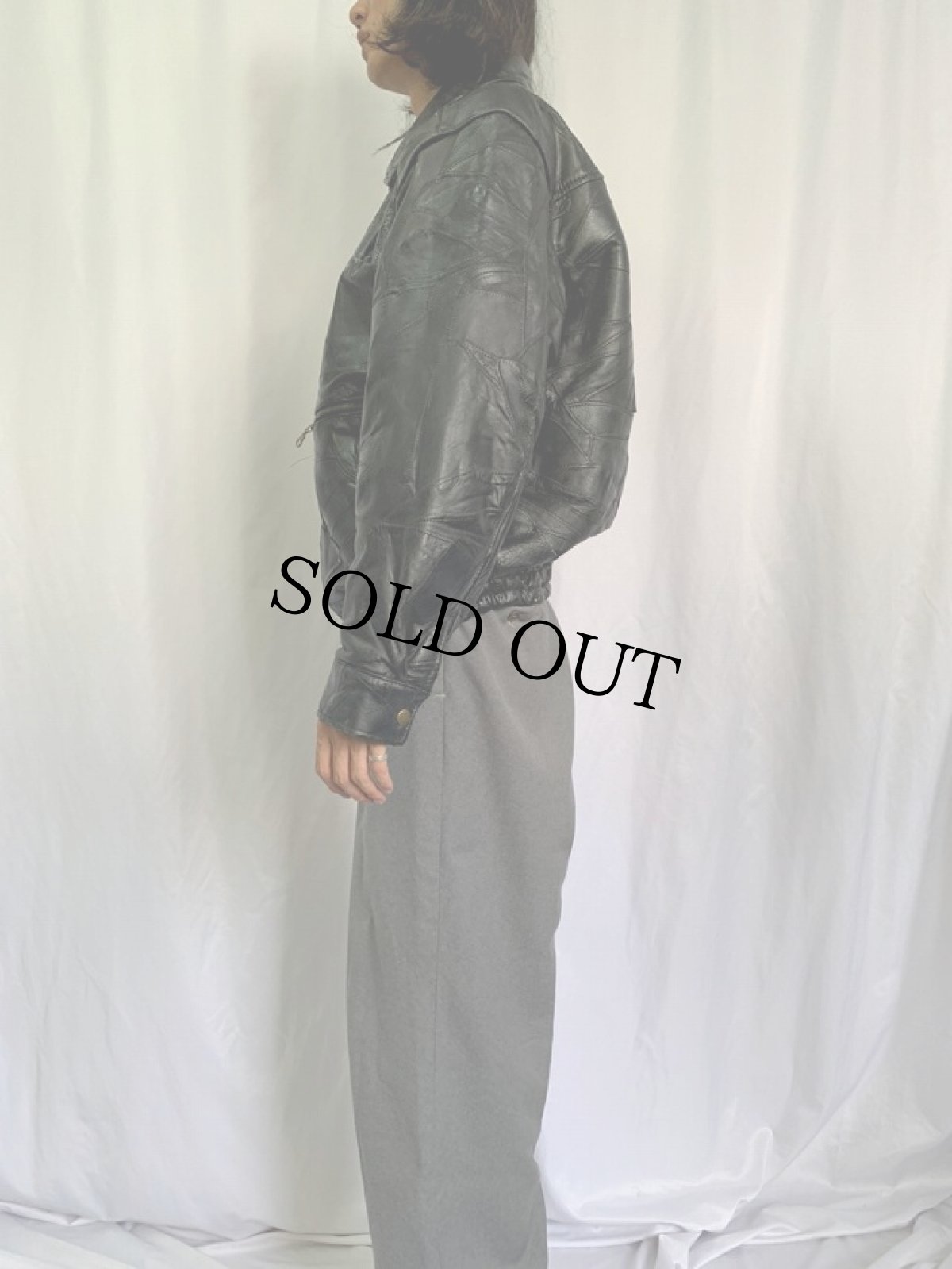 画像3: PACIFIC FLYER パッチワーク レザージャケット L (3)