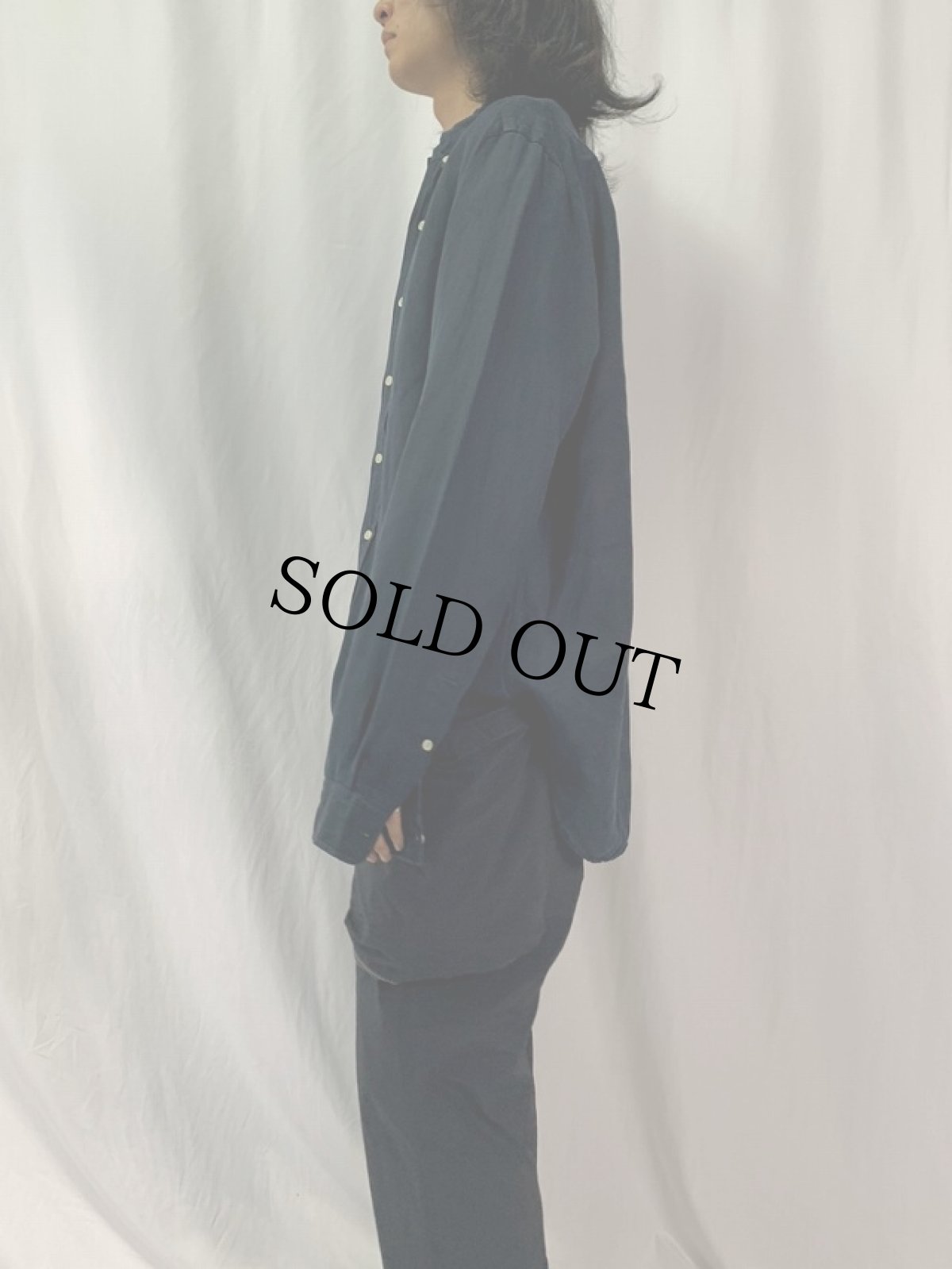 画像3: POLO Ralph Lauren "CLASSIC FIT" リネン×シルク ボタンダウンシャツ L BLACK (3)