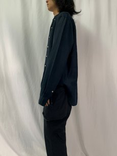 画像3: POLO Ralph Lauren "CLASSIC FIT" リネン×シルク ボタンダウンシャツ L BLACK (3)