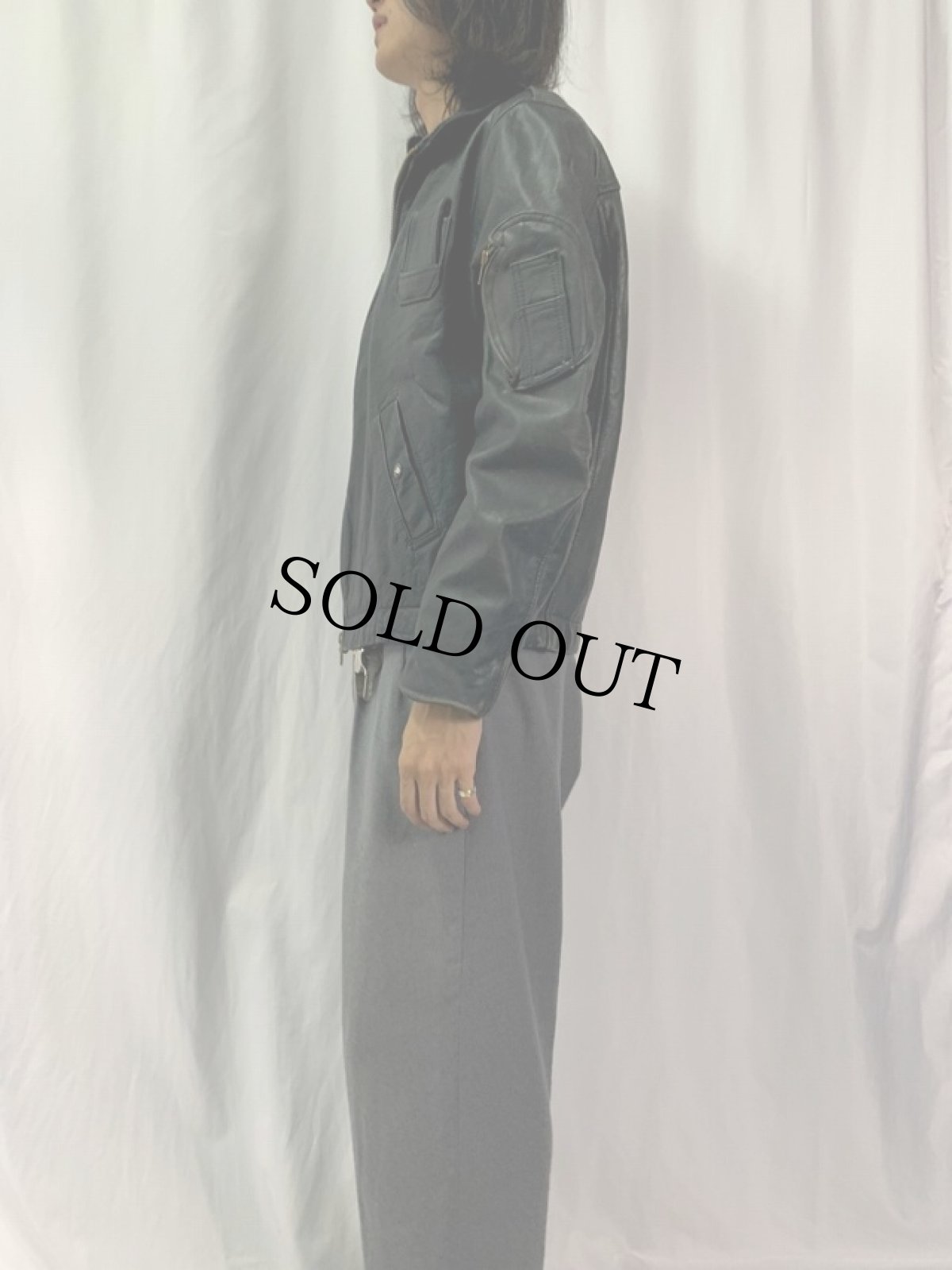 画像3: 70〜80's FRENCH AIR FORCE パイロットレザージャケット (3)