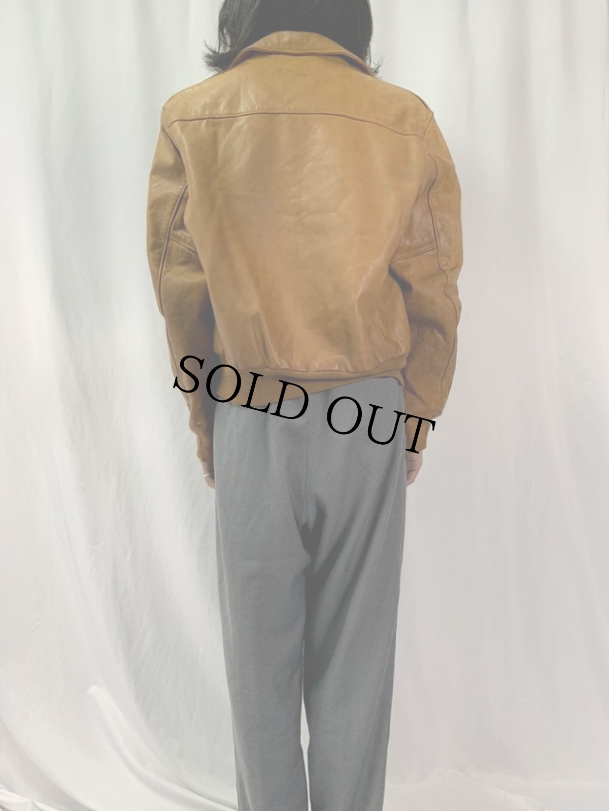 画像4: 70's EAST WEST LEATHER "A-2 Type" レザージャケット (4)