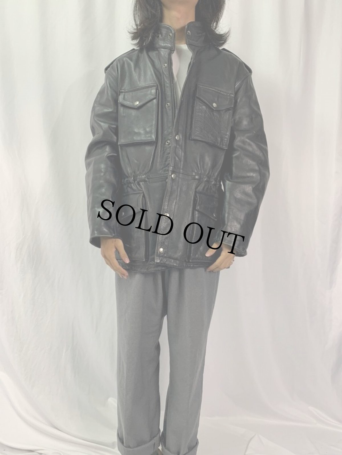 画像2: 80's CUIR VERITABLE "M-65 Type" レザージャケット (2)