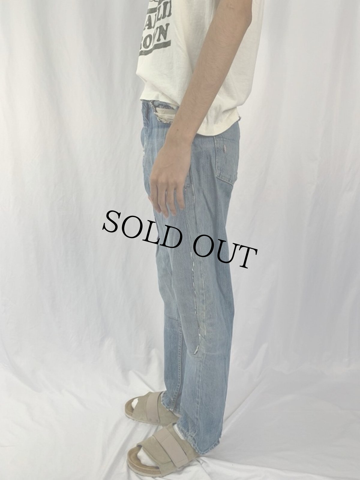 画像3: 50〜60's JCPenney FOREMOST パッチワークデニムパンツ W31 (3)