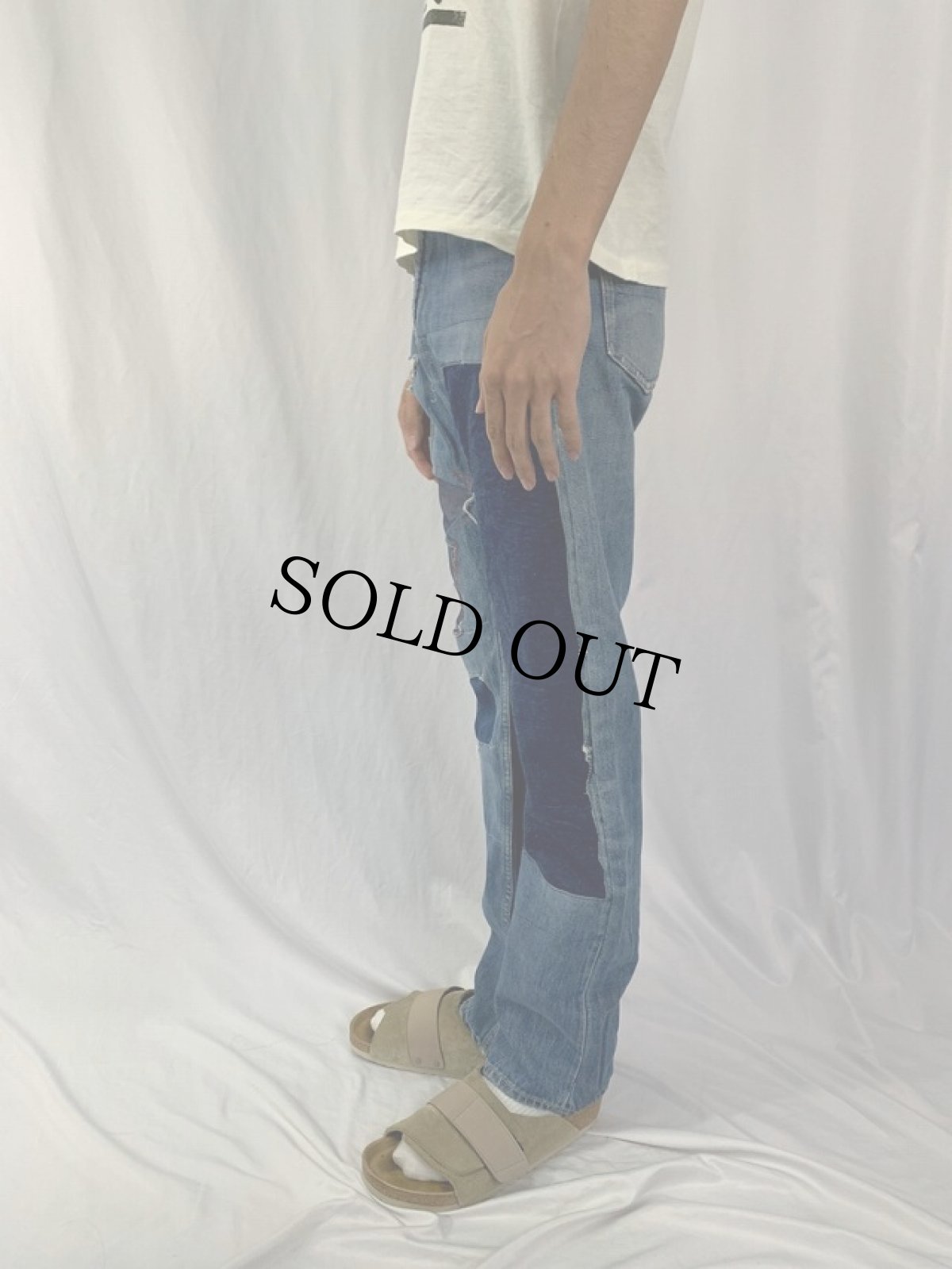 画像7: 【SALE】 60's JCPenney FOREMOST パッチワークデニムパンツ W30 (7)