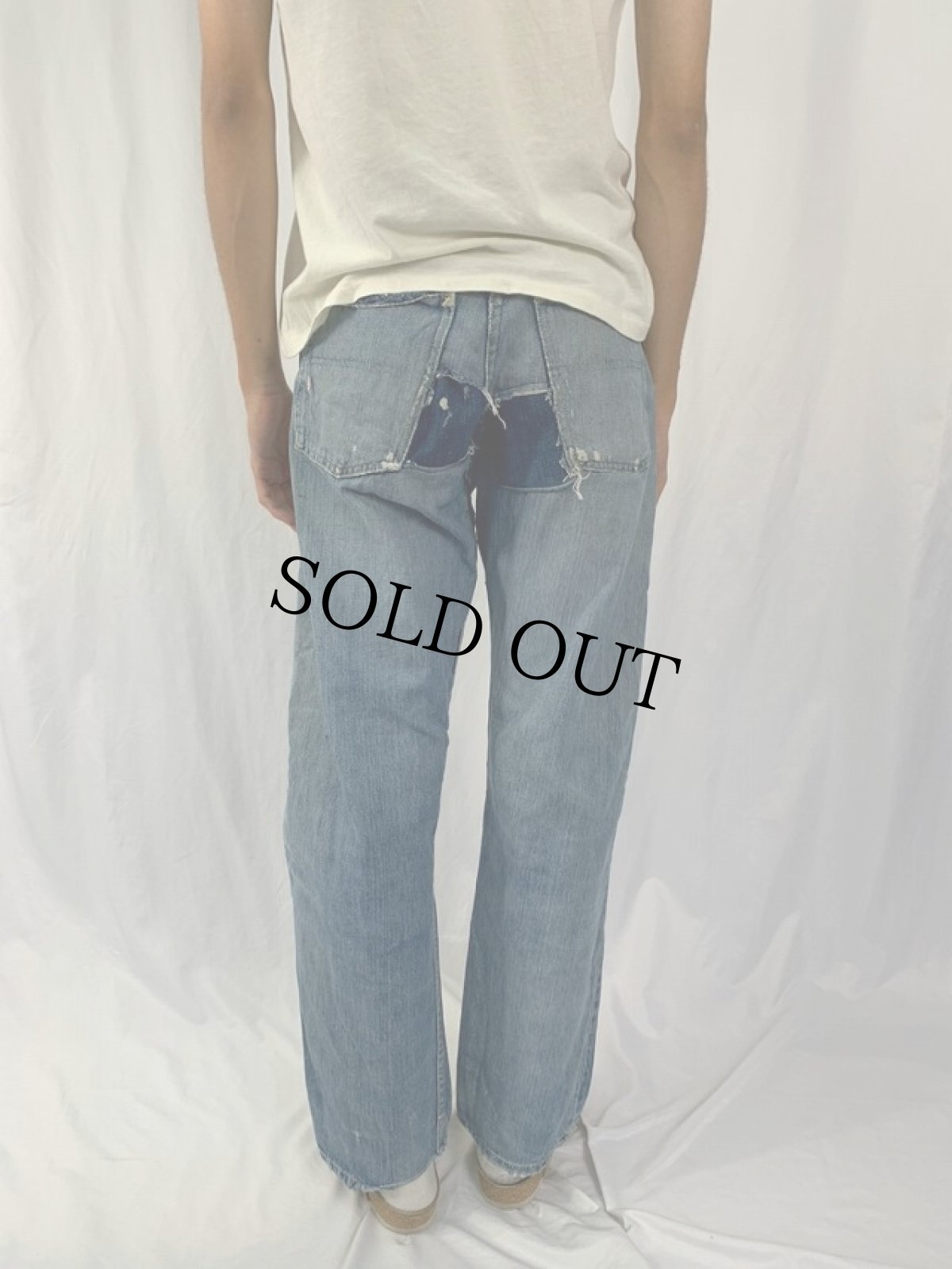 画像4: 50〜60's JCPenney FOREMOST パッチワークデニムパンツ W31 (4)