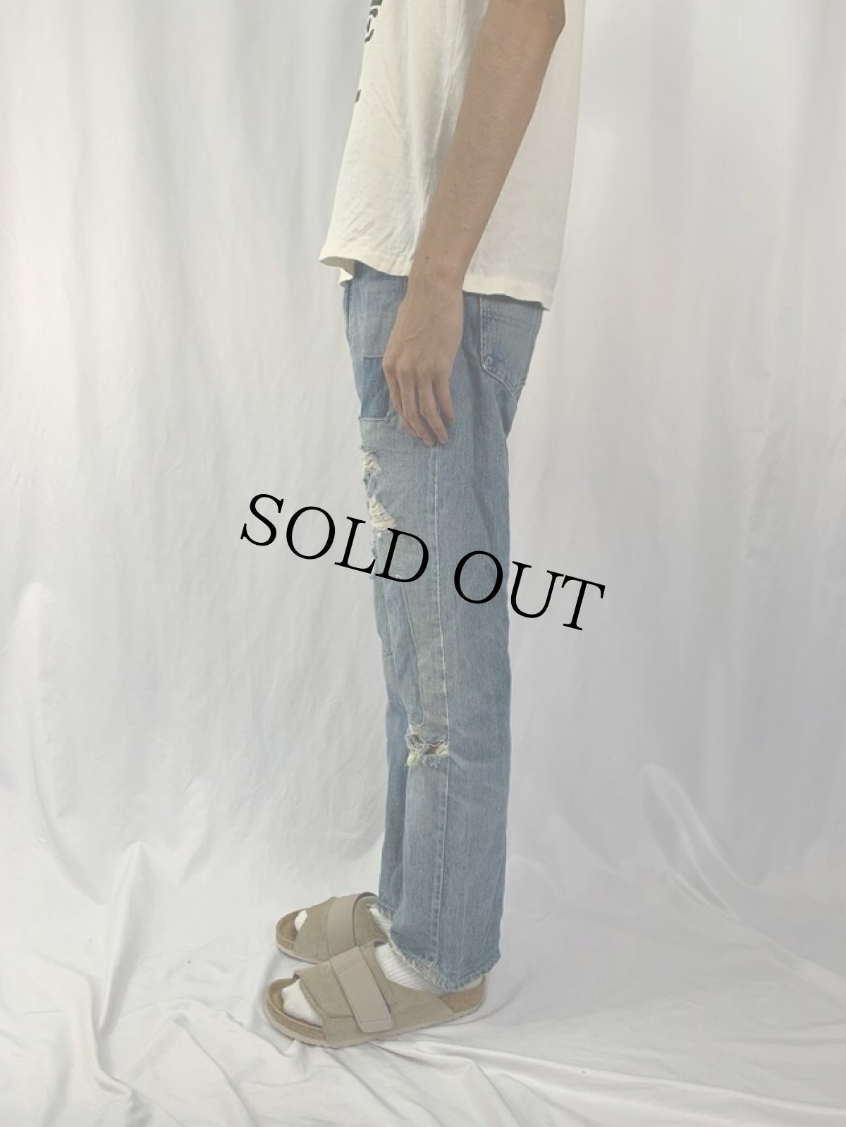 画像3: 60's JCPenney FOREMOST パッチワークデニムパンツ W30 (3)