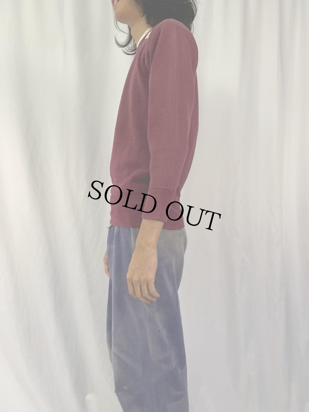 画像3: 50's 前V 無地 ラグランスウェット (3)