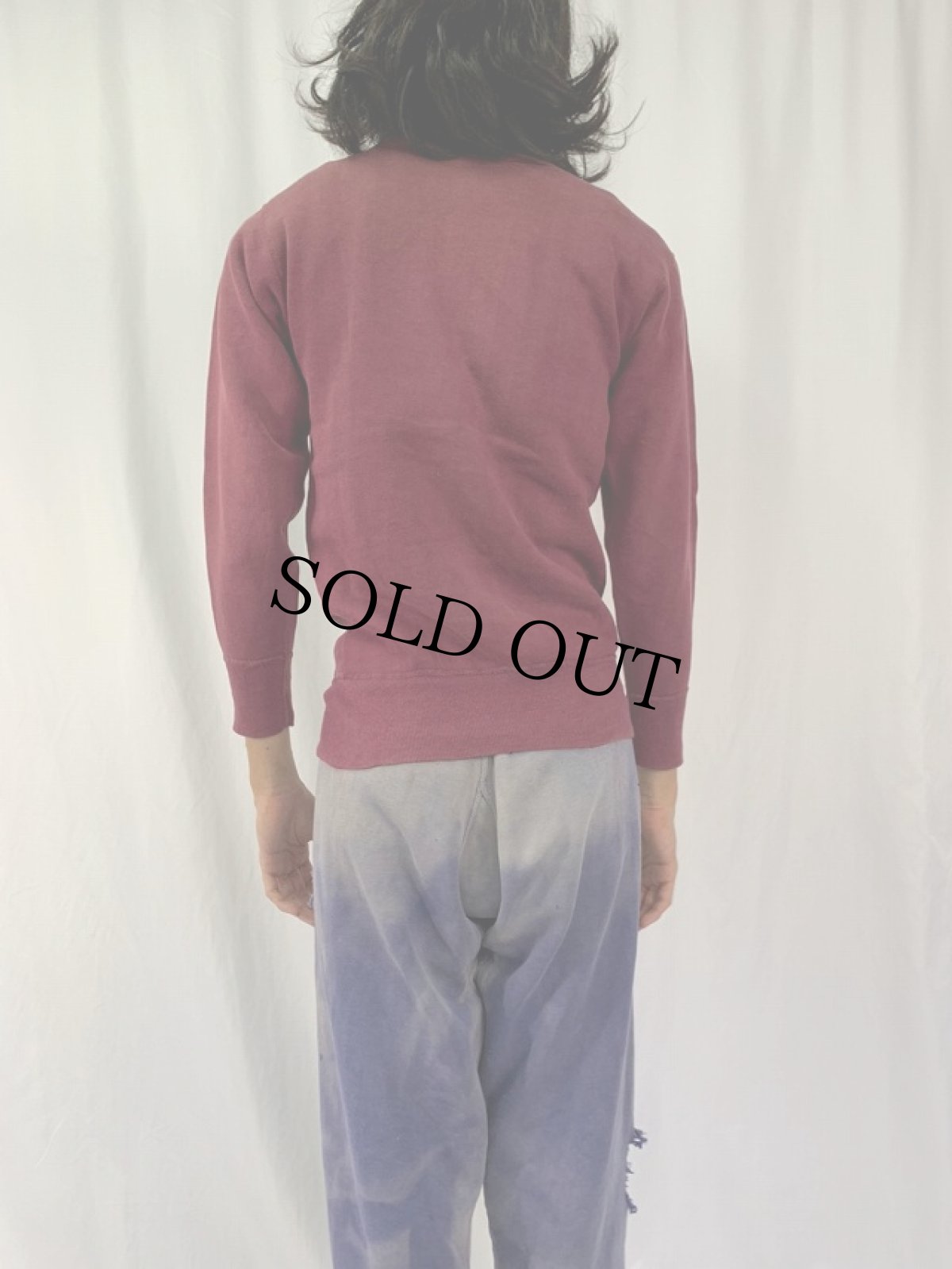 画像4: 50's 前V 無地 ラグランスウェット (4)