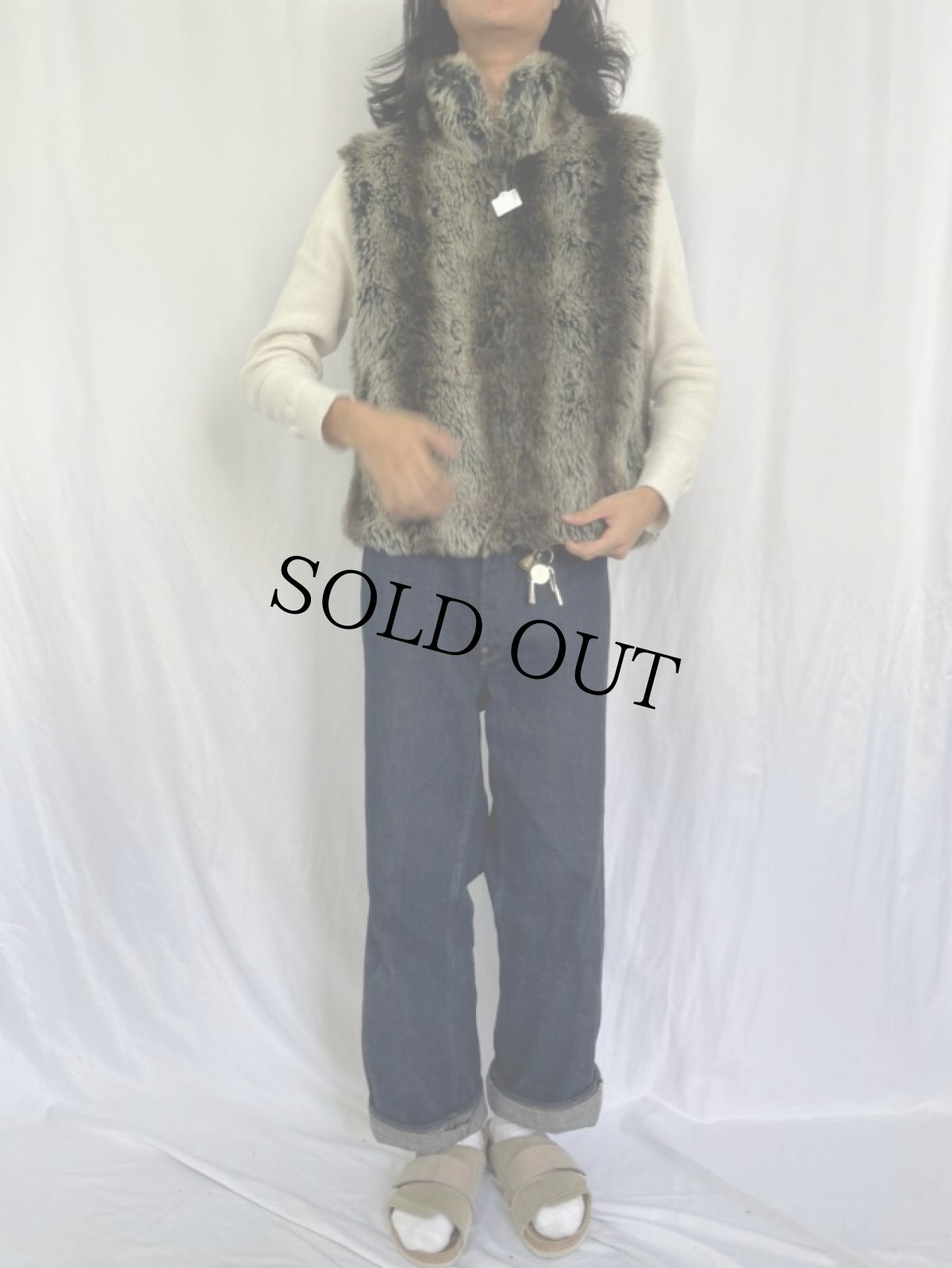 画像3: 90〜00's BLASSPORT フェイクファー リバーシブルベスト L (3)