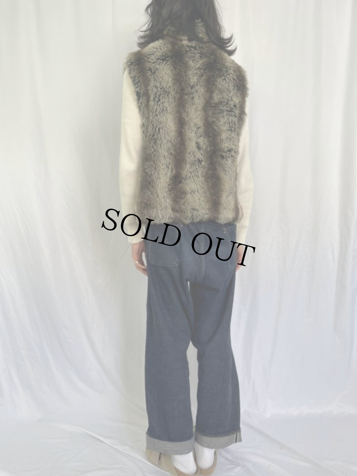 画像5: 90〜00's BLASSPORT フェイクファー リバーシブルベスト L (5)