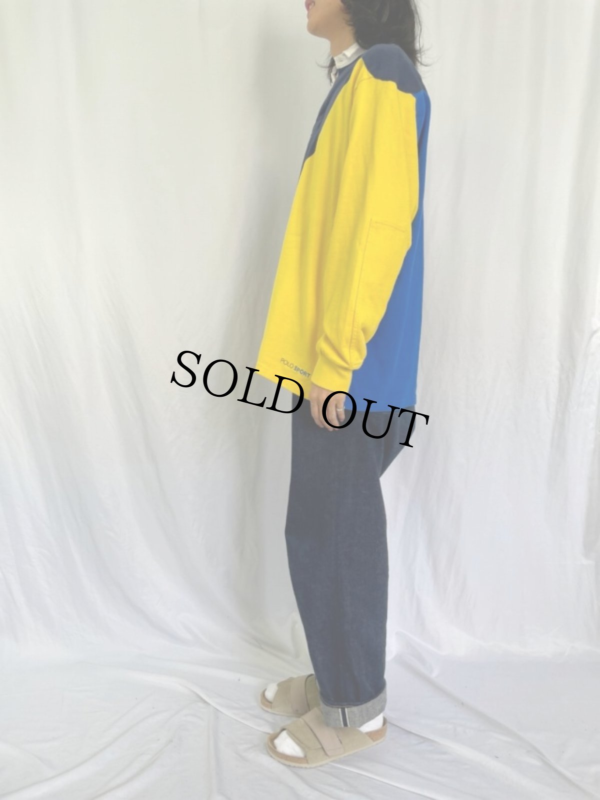 画像3: 90's POLO SPORT Ralph Lauren 切り替えデザイン ラガーシャツ L (3)