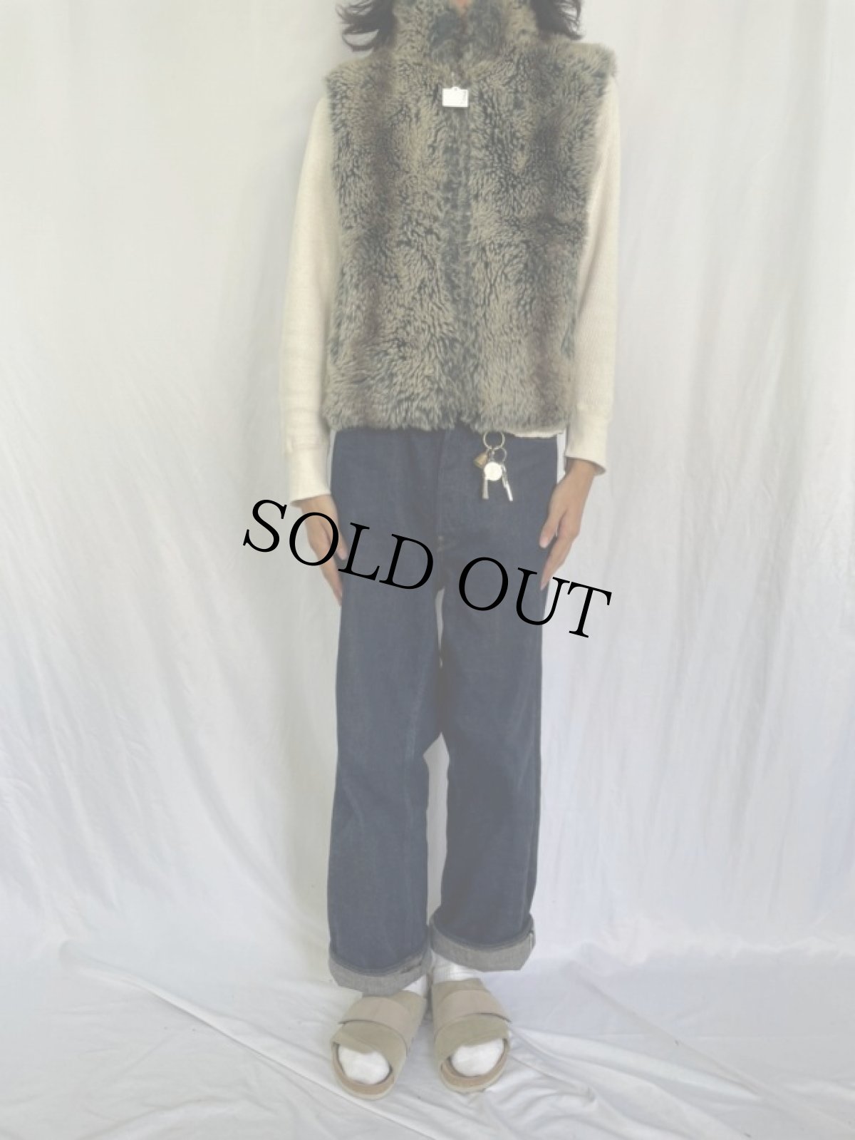 画像3: 90〜00's BLASSPORT フェイクファー リバーシブルベスト M (3)