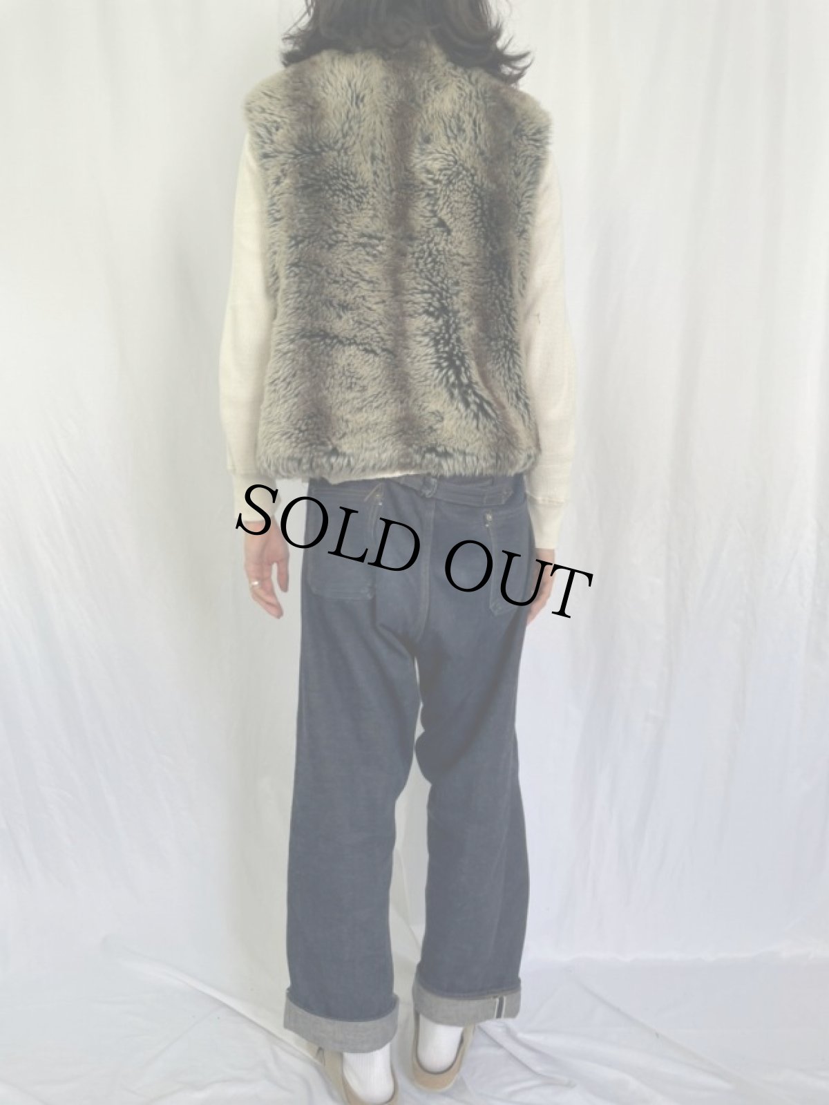 画像5: 90〜00's BLASSPORT フェイクファー リバーシブルベスト M (5)