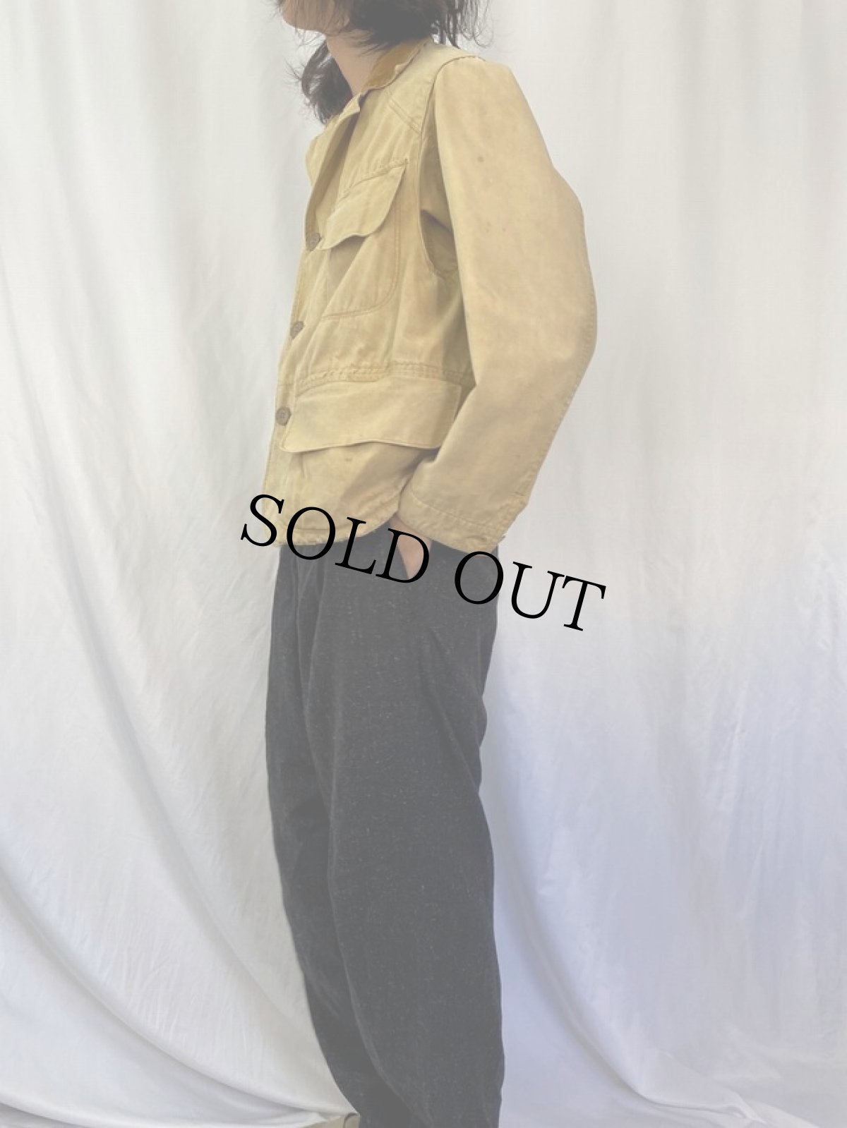 画像3: 50〜60's コットンポプリン ハンティングジャケット SIZE40 (3)