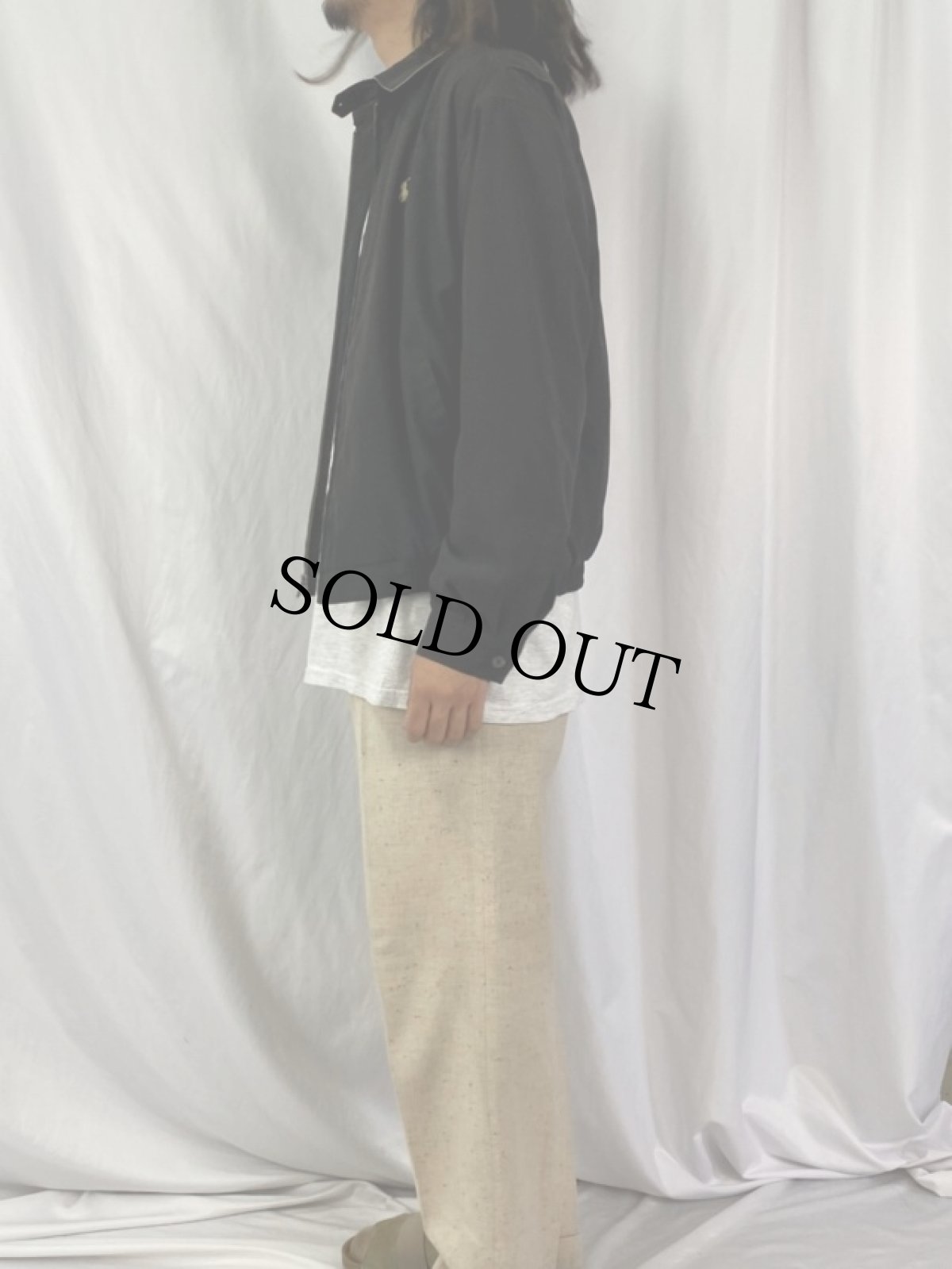 画像3: POLO Ralph Lauren ロゴ刺繍 スウィングトップ M BLACK (3)