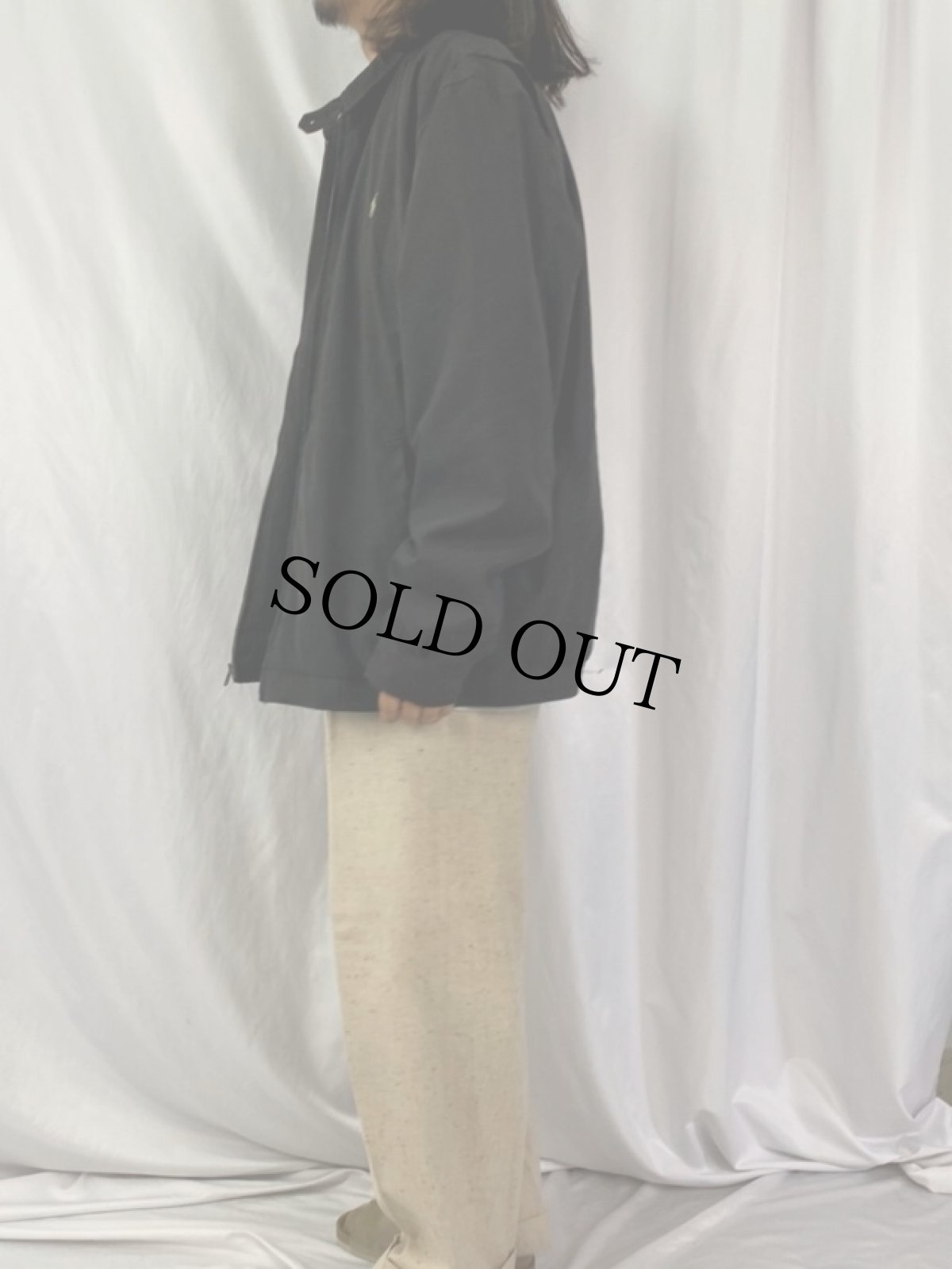 画像3: POLO Ralph Lauren ロゴ刺繍 スウィングトップ XL BLACK (3)