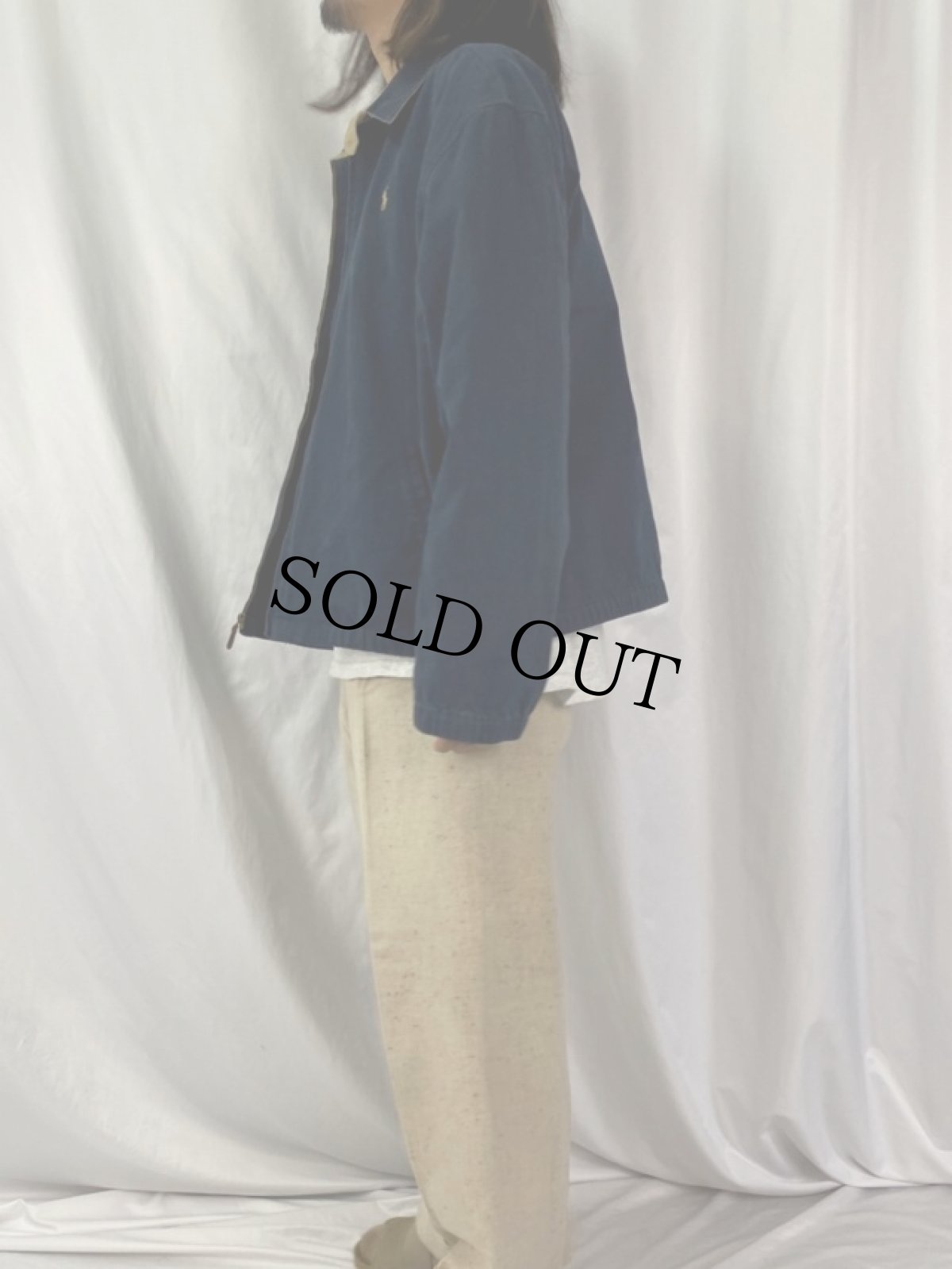 画像3: POLO Ralph Lauren ロゴ刺繍 コットンスウィングトップ XL NAVY (3)