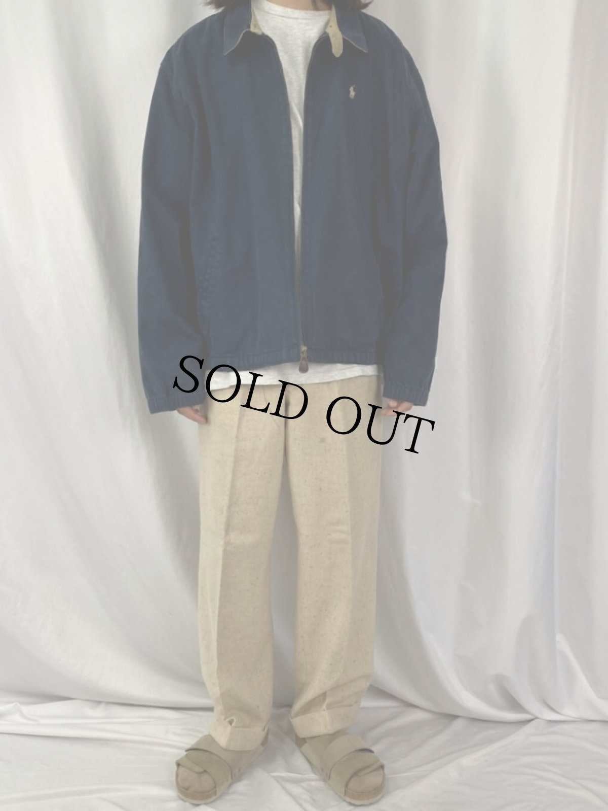 画像2: POLO Ralph Lauren ロゴ刺繍 コットンスウィングトップ XL NAVY (2)