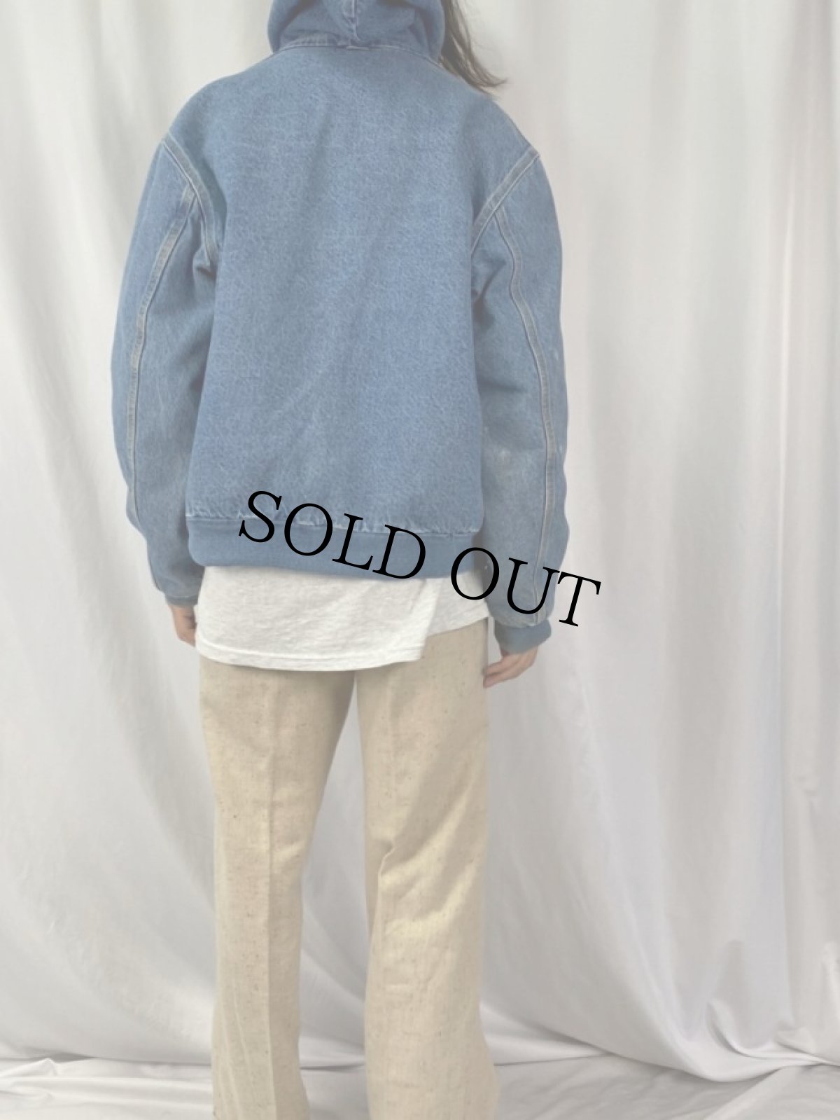 画像4: 80〜90's Carhartt USA製 ブランケット付き デニムアクティブパーカー L (4)