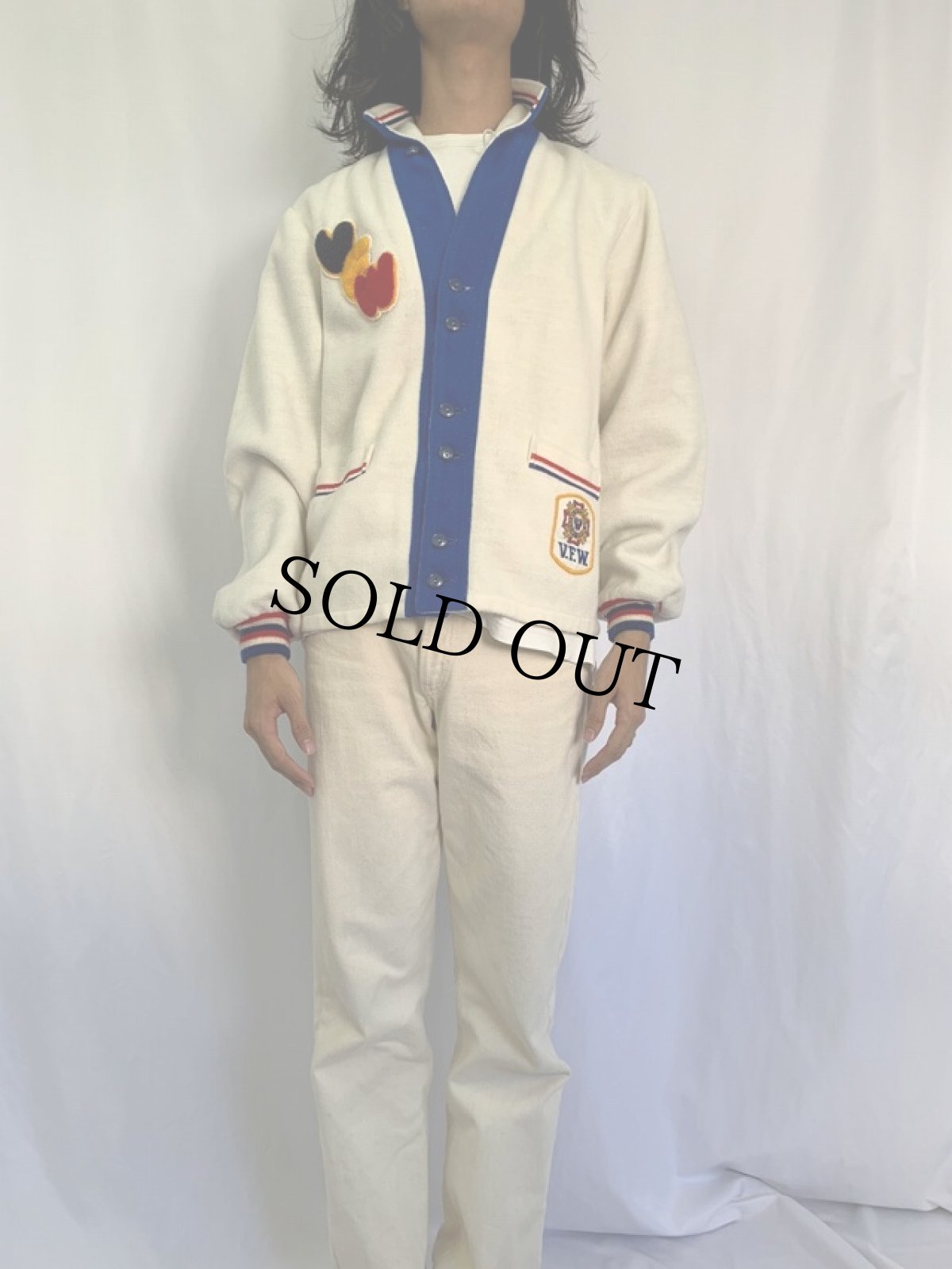 画像2: 60〜70's VFW パッチ付きフリースジャケット (2)