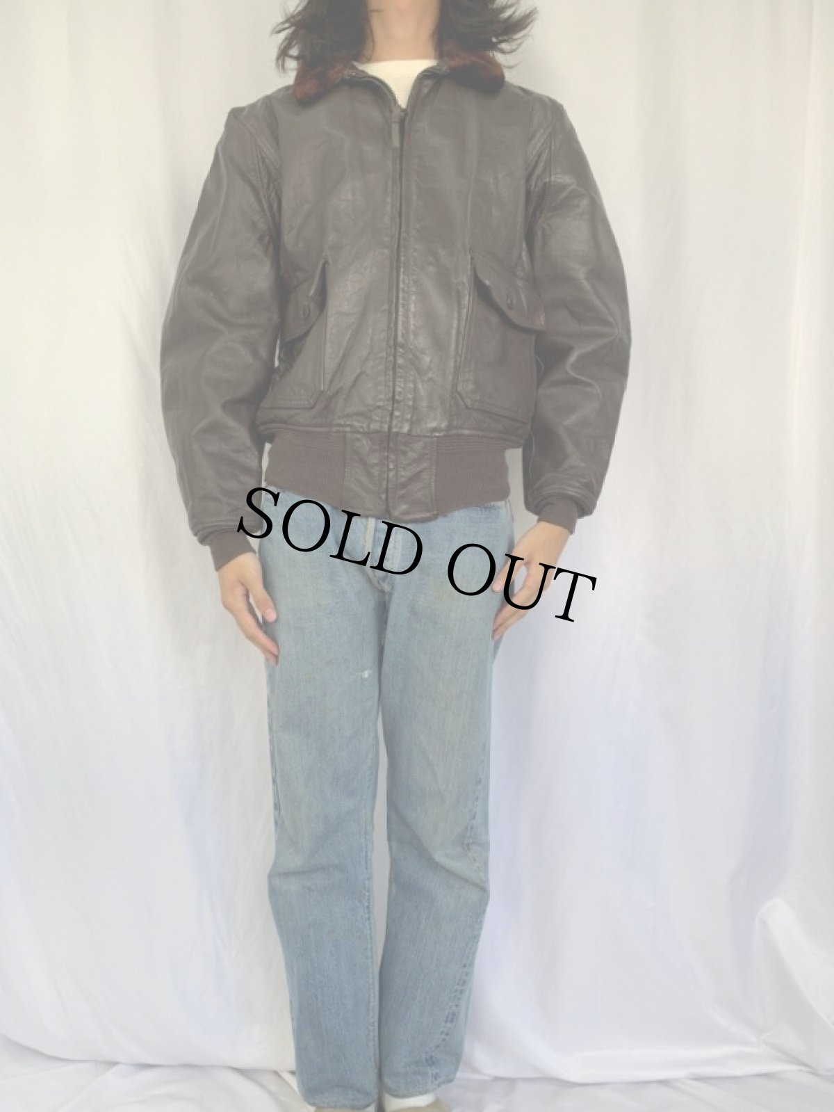 画像2: 60's U.S.NAVY G-1 フライトジャケット 44 (2)