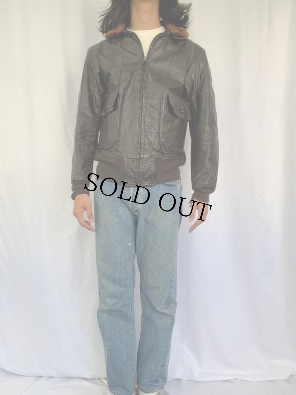 画像2: 60's U.S.NAVY G-1 フライトジャケット 42 (2)