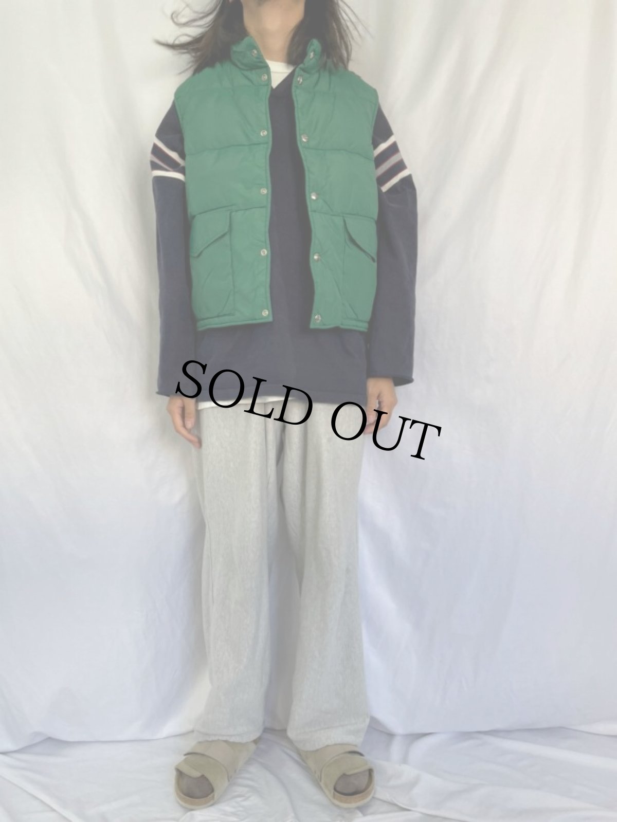 画像2: 80's Woolrich ナイロンダウンベスト L (2)