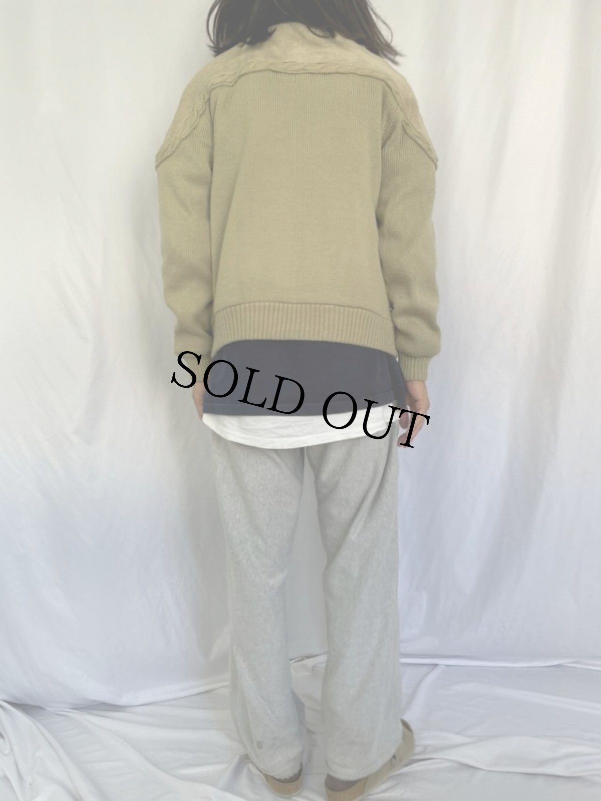 画像4: OUTDOOR EXCHANGE スエードレザー切り替えニットジャケット L (4)