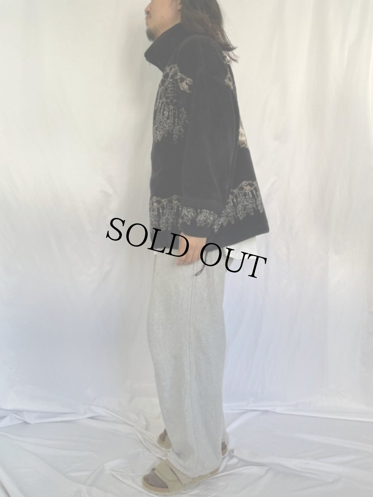 画像3: 90's BEAR RIDGE USA製 オオカミ柄 フリースジャケット XL (3)