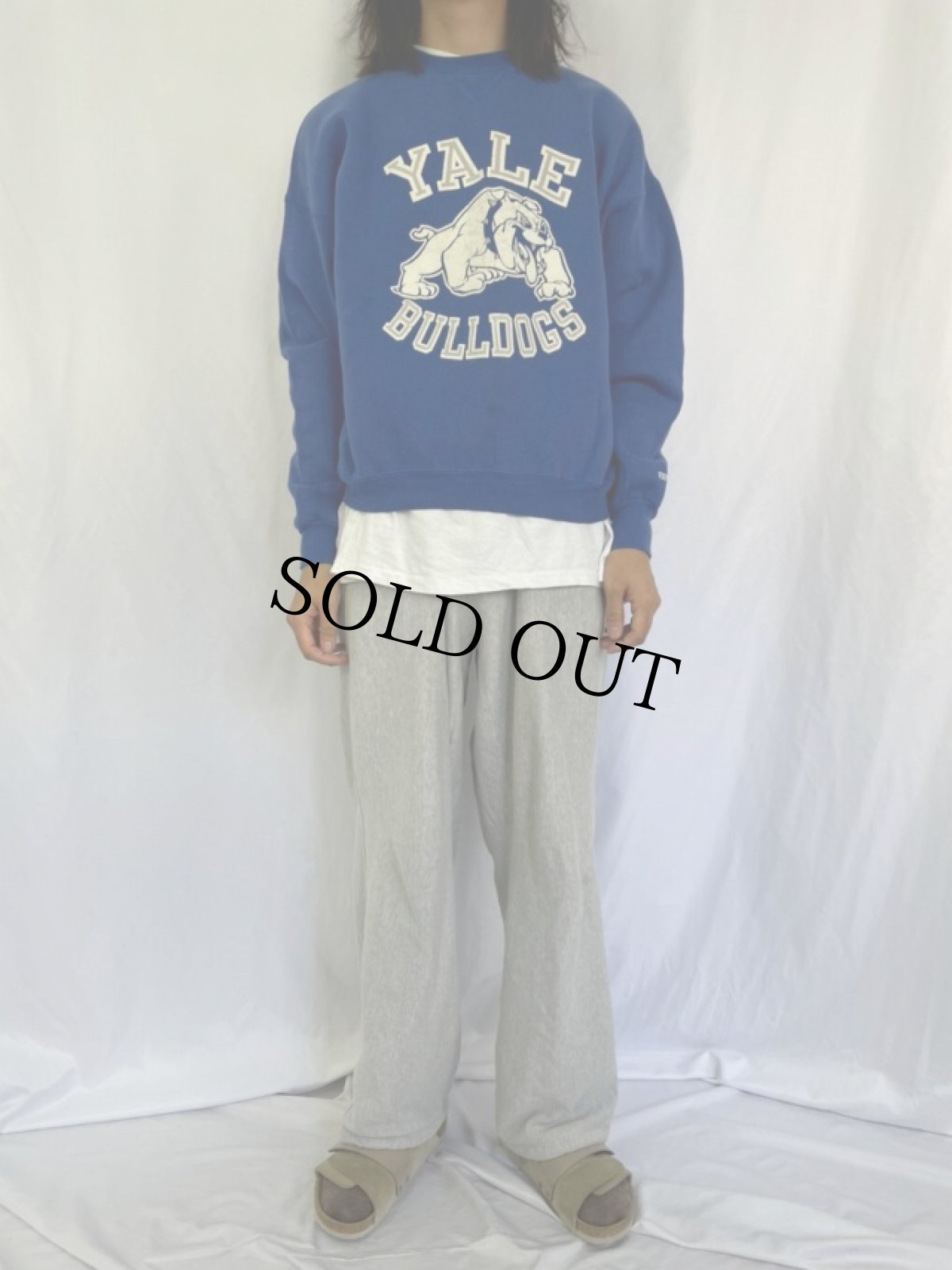 画像2: 90's BIKE USA製 "YALE BULLDOGS" カレッジプリントスウェット XL (2)