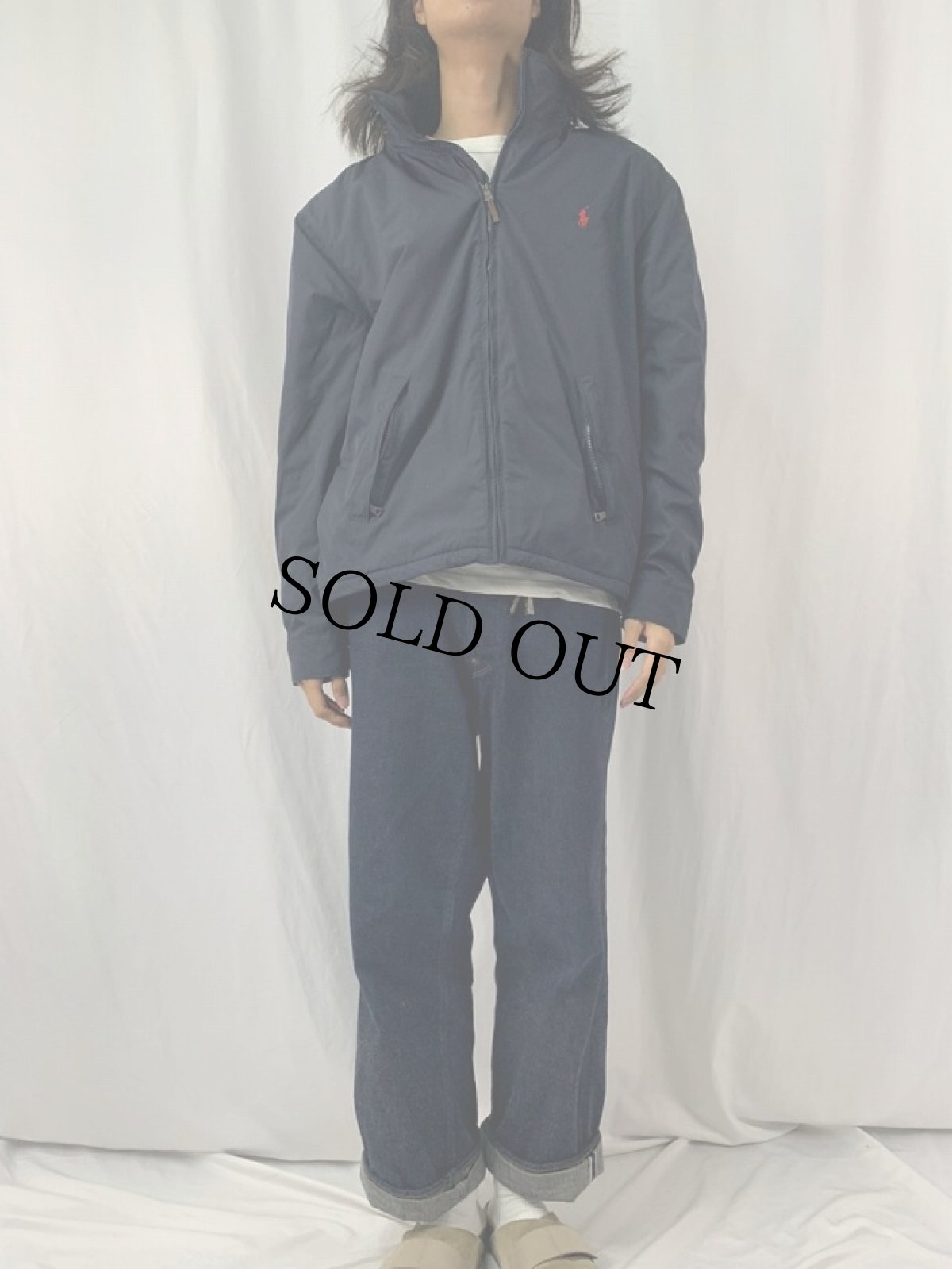 画像2: POLO Ralph Lauren ロゴ刺繍 ジップジャケット XL NAVY (2)