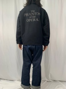 画像5: 90's〜 The PHANTOM of the OPERA ミュージカル 刺繍ウールジップジャケット XL BLACK (5)