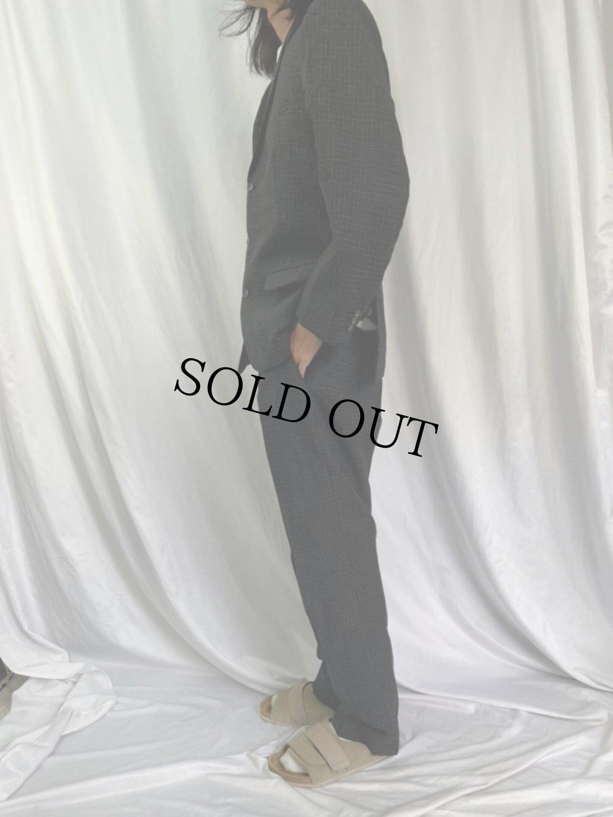 画像5: 60's チェック柄 ウールテーラードジャケット & スラックス SETUP (5)