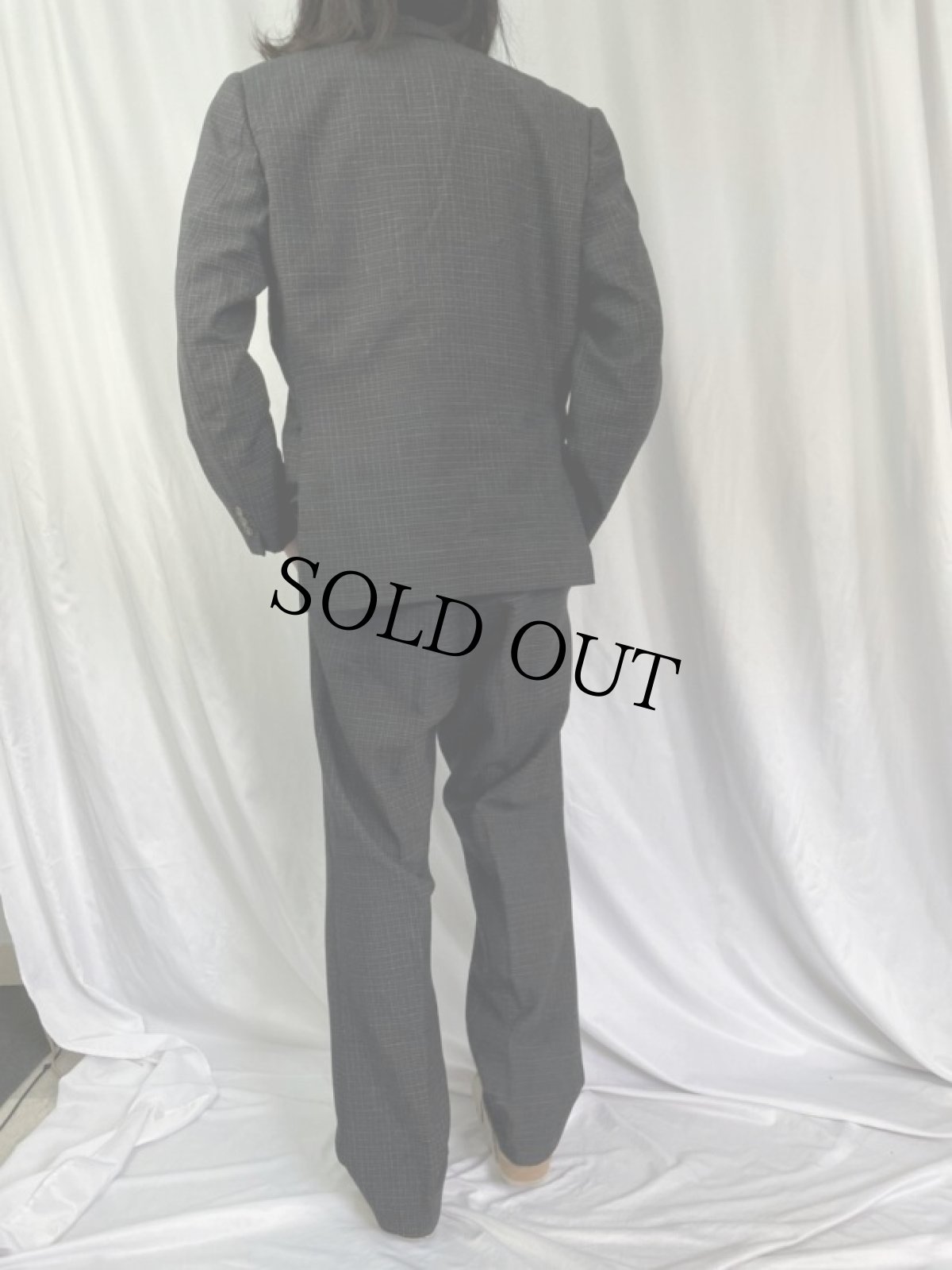 画像6: 60's チェック柄 ウールテーラードジャケット & スラックス SETUP (6)